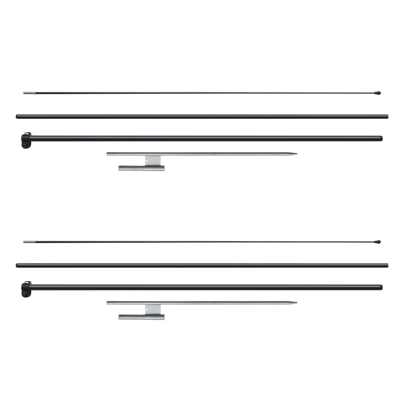 Feather Flag Pole Kit, 2 Packs Swooper Flag Pole 12.7 ft, Sign Flag Poles for Business Advertising Flags Outdoor, with Ground Stakes and A Carrying Bag (Flag Not Included) - Image 1