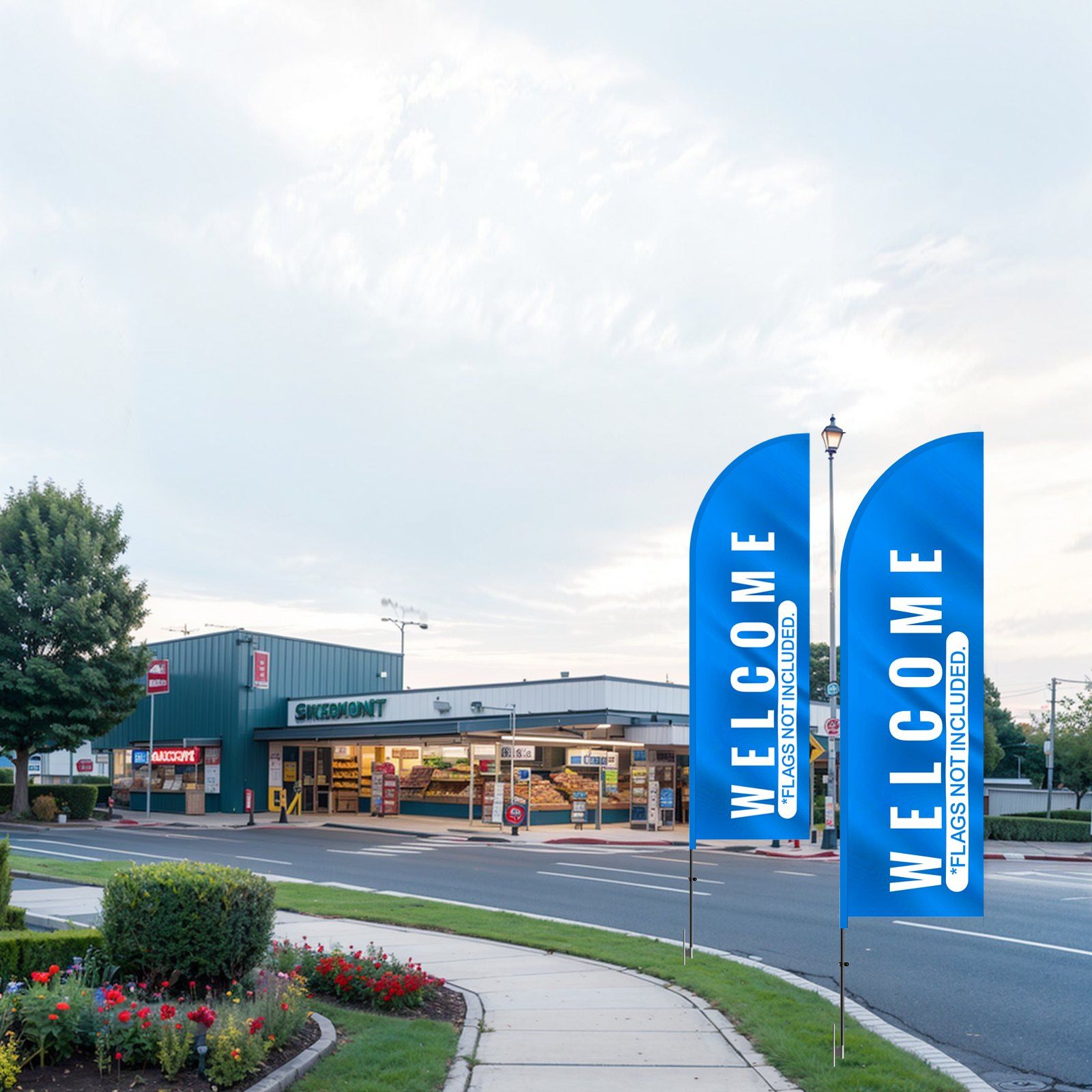 Feather Flag Pole Kit, 2 Packs Swooper Flag Pole 12.7 ft, Sign Flag Poles for Business Advertising Flags Outdoor, with Ground Stakes and A Carrying Bag (Flag Not Included) - Image 8