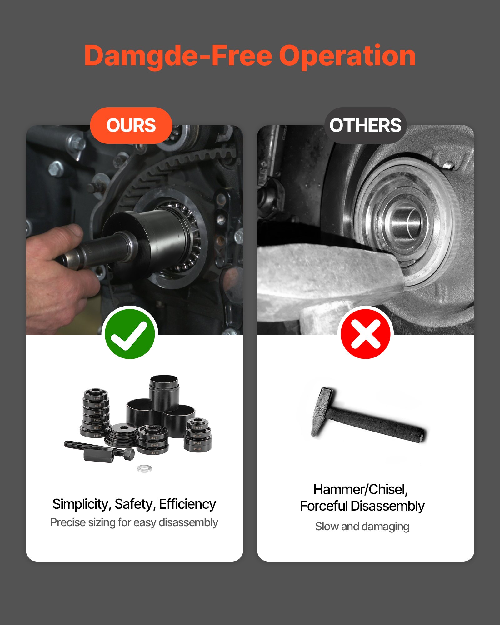 Wheel Bearing Press Kit, 23 PCS FWD Bearing Puller Tools, for Front Wheel Drive Bearing Removal and Installation, Wheel Bearing Tool with Sliding Screw, Bushings, Sleeve Plates, Storage Case - Image 4