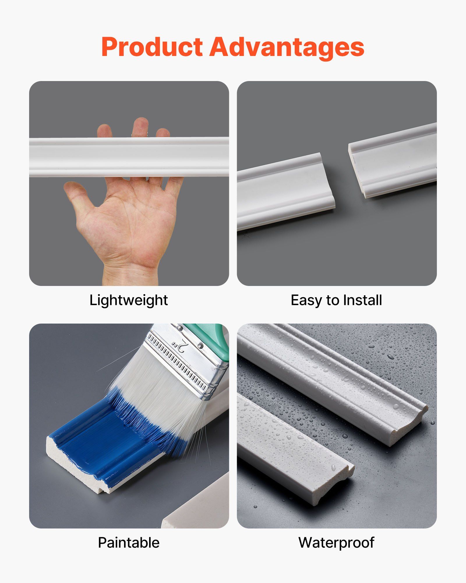 Wall Molding Kit, Wainscoting Panels, Lightweight Paintable Polystyrene, Easy to Install,  Wide & Narrow Accent Wall Trim for Interior Décor Living Room, Bedroom, Home, White (197 x 98 cm ) - Image 4