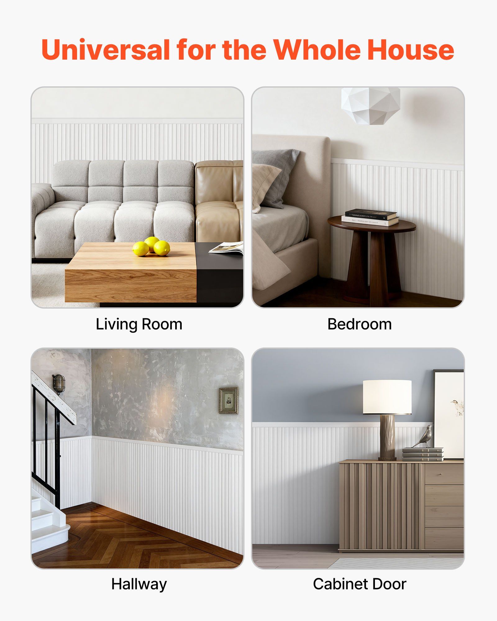 Wall Molding Kit, Wainscoting Panels, Lightweight Paintable Polystyrene, Easy to Install,  Wide & Narrow Accent Wall Trim for Interior Décor Living Room, Bedroom, Home, White (197 x 98 cm ) - Image 7