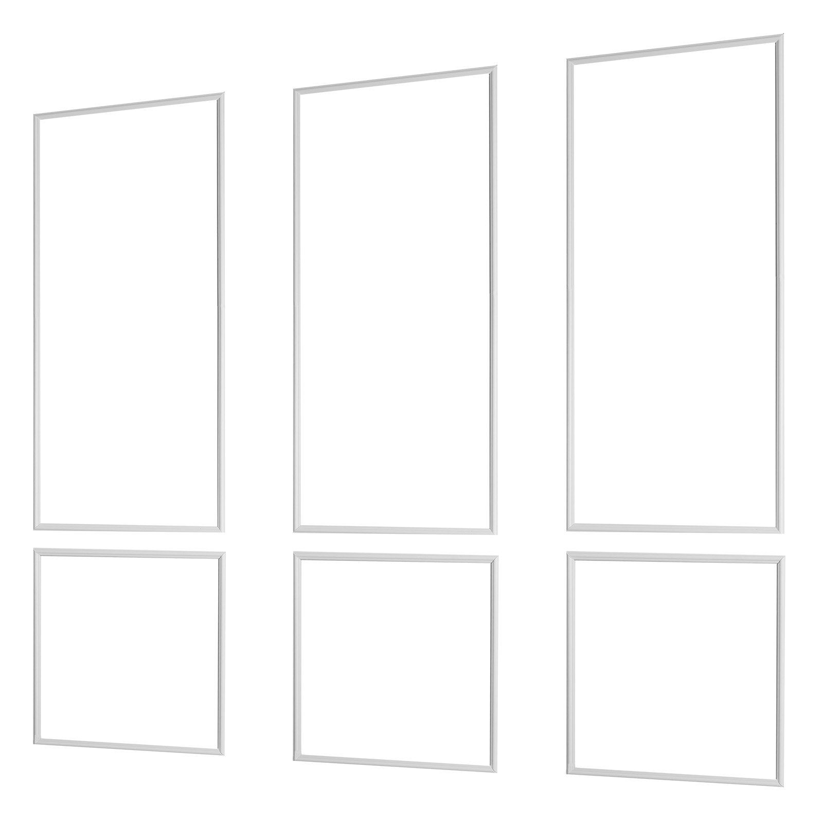 Wall Molding 3 Pack, Wainscoting Panels Kit, Lightweight Paintable Polystyrene, Easy to Install, Waterproof Accent Wall Trim for Interior Décor Living Room, Bedroom, White (61x137 + 61x61 cm) - Image 1
