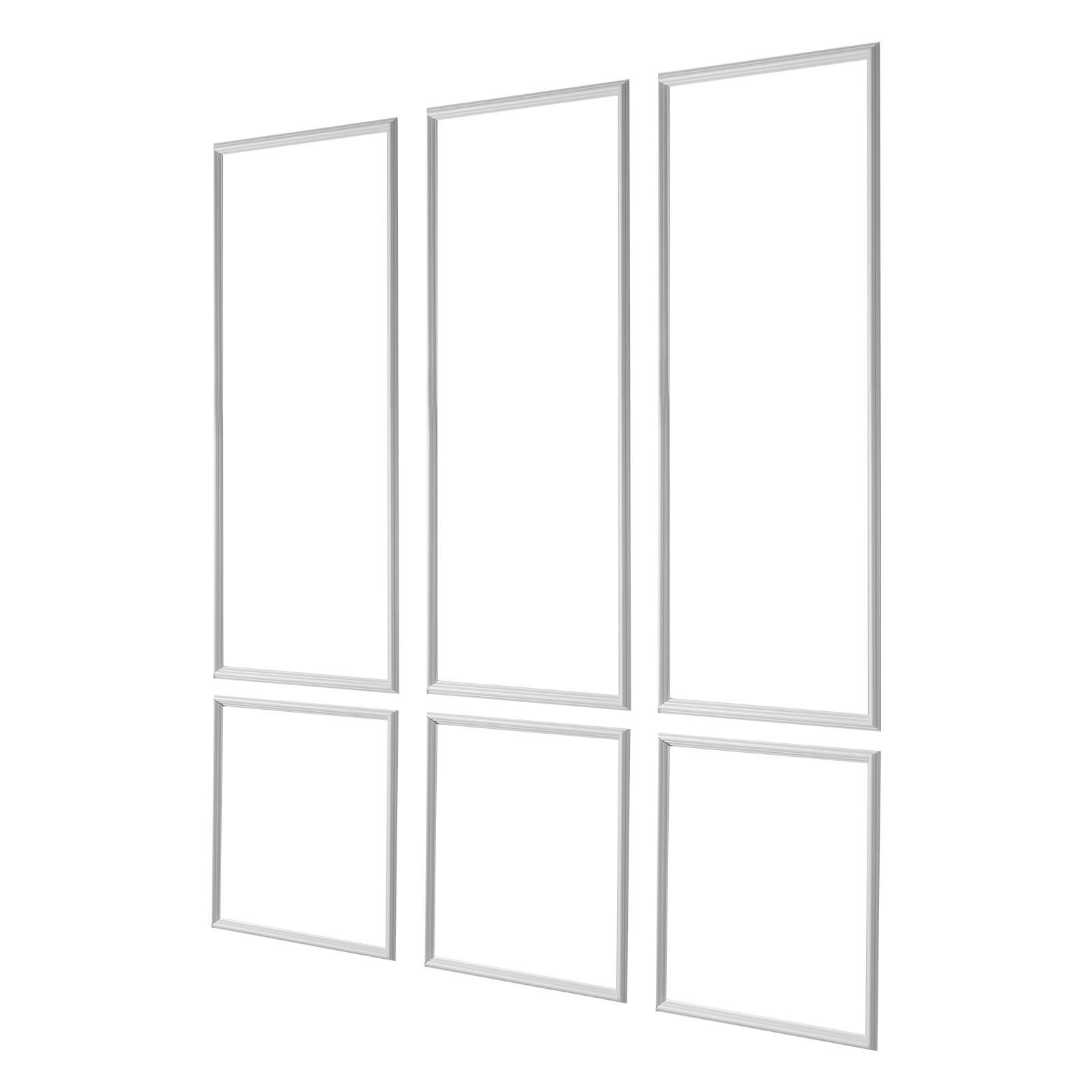 Wall Molding 3 Pack, Wainscoting Panels Kit, Lightweight Paintable Polystyrene, Easy to Install, Waterproof Accent Wide Profile Trim for Interior Living Room, Bedroom,White (61x137 + 61x61 cm) - Image 1