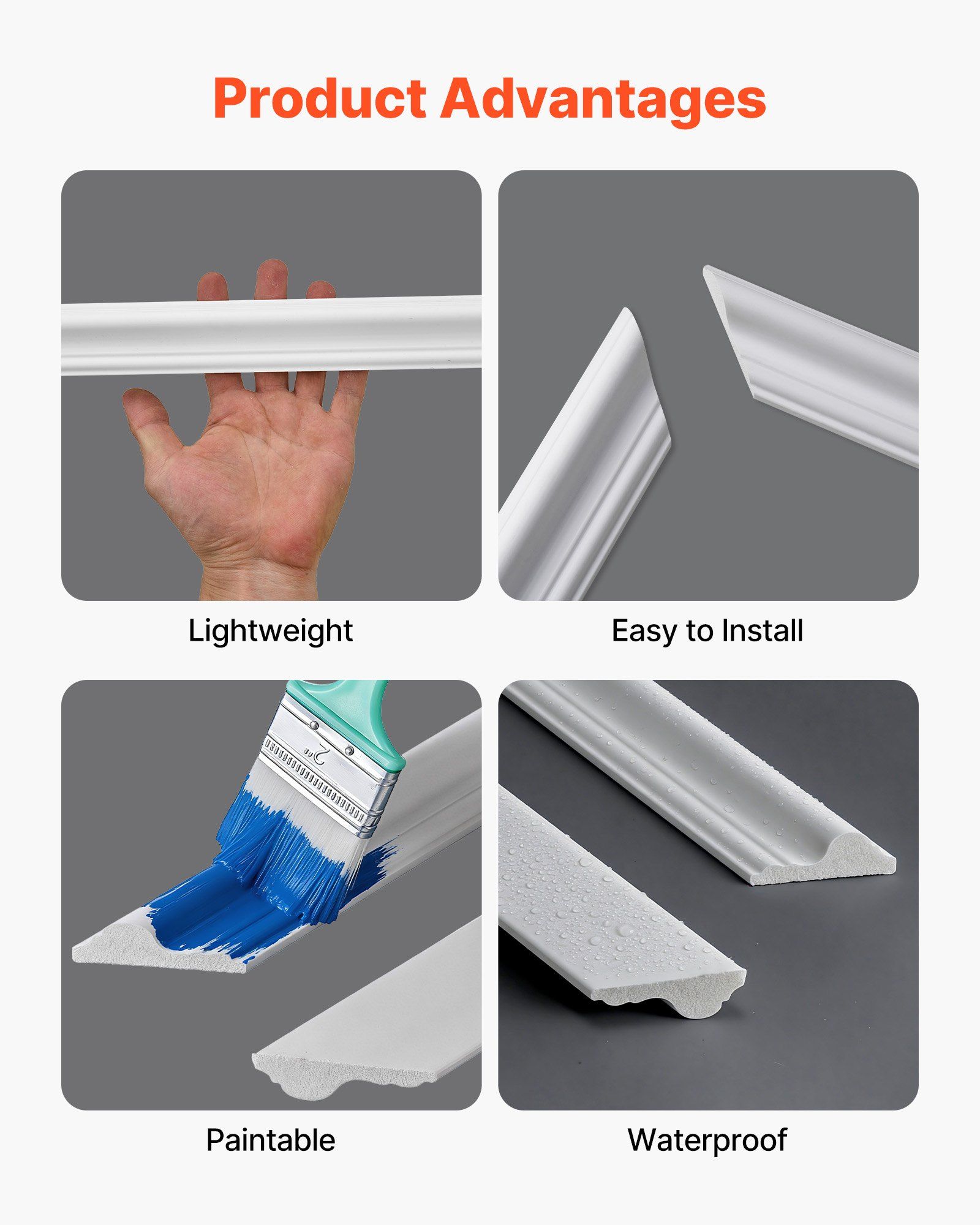 Wall Molding 3 Pack, Wainscoting Panels Kit with Dual-Line Wide & Narrow Profile, Lightweight Paintable Polystyrene, Easy to Install Accent Wall Trim for Interior Living Room, Bedroom,White - Image 4