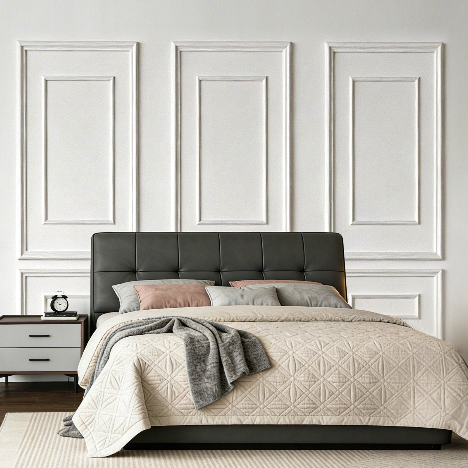 Wall Molding 3 Pack, Wainscoting Panels Kit with Dual-Line Wide & Narrow Profile, Lightweight Paintable Polystyrene, Easy to Install Accent Wall Trim for Interior Living Room, Bedroom,White - Image 8