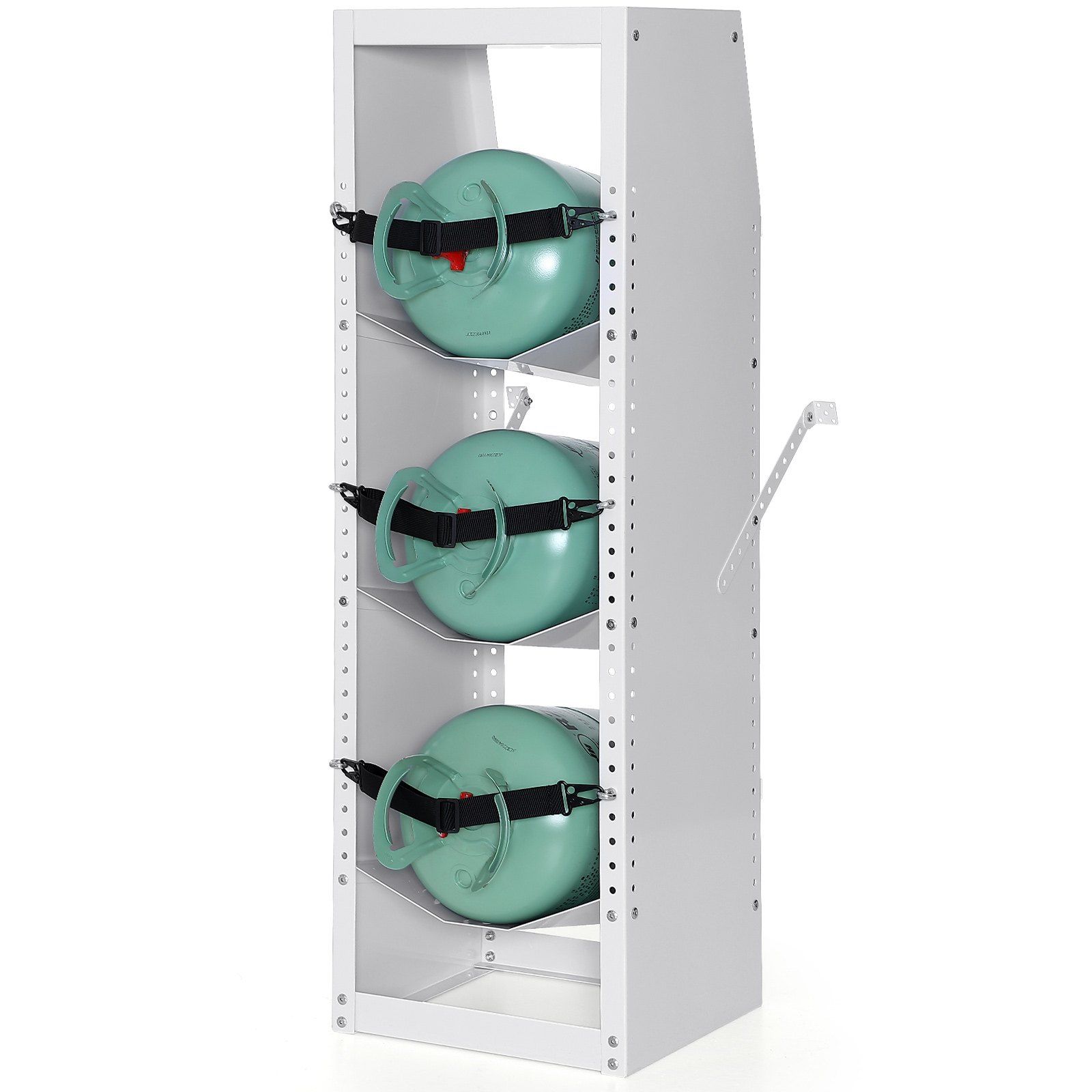 Refrigerant Tank Rack, with 3 x 30-50lb Bottle Tanks, Cylinder Tank Rack 372 × 355 × 1170mm, Refrigerant Cylinder Rack Gas Cylinder Racks and Holders for Freon, Gases, Oxygen, Nitrogen - Image 1