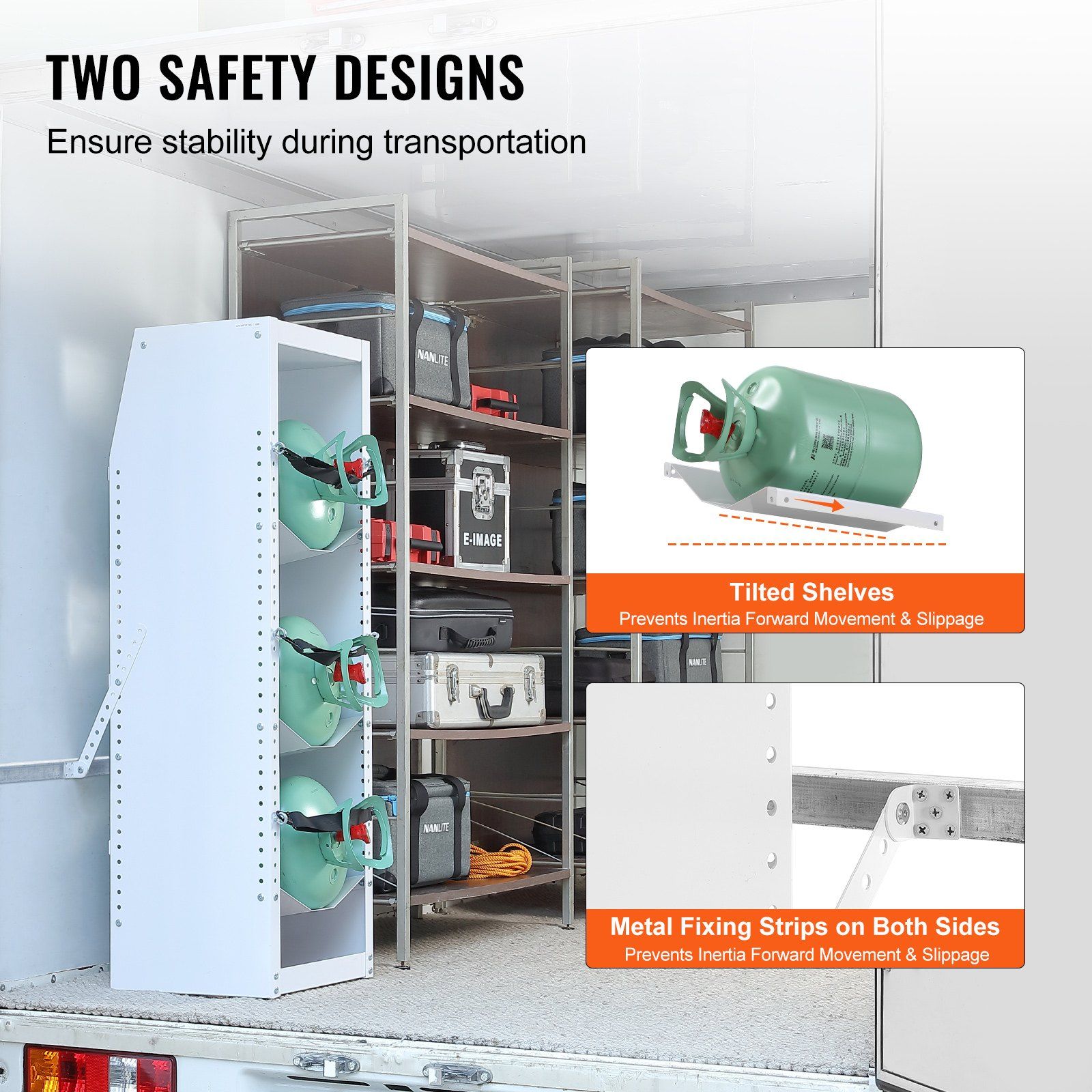 Refrigerant Tank Rack, with 3 x 30-50lb Bottle Tanks, Cylinder Tank Rack 372 × 355 × 1170mm, Refrigerant Cylinder Rack Gas Cylinder Racks and Holders for Freon, Gases, Oxygen, Nitrogen - Image 4