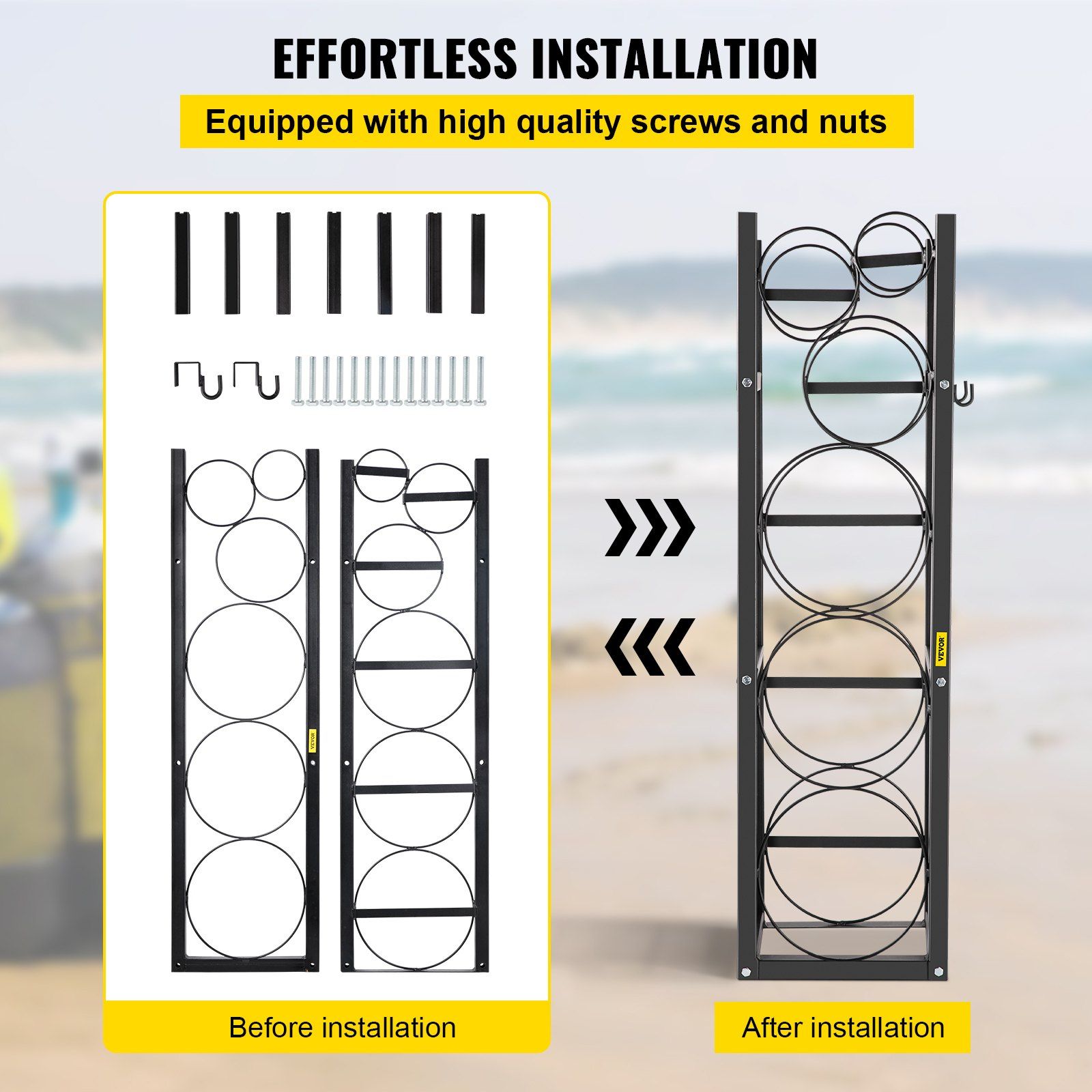 Refrigerant Tank Rack with 3x30lb and Other 3 Saving Space, Cylinder Tank Rack 46x13x4-inch, Refrigerant Cylinder Rack Gas Cylinder Racks and Holders, for Gas Oxygen Nitrogen Storage - Image 5