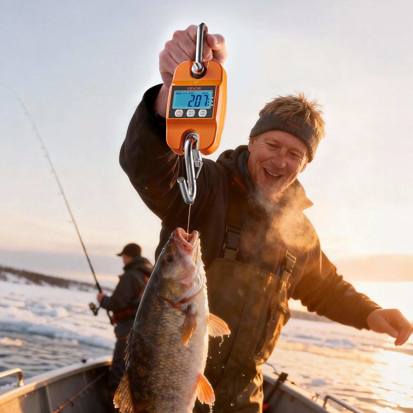 Digital Crane Scale, 880 lbs/400 kg Max Capacity, Handheld Hanging Scale with Cast Aluminum Case & LCD Display, 100 g Division & 3 Unit Switch, Auto-Off Setting for Farm Hunting Fishing, Orange - Image 8