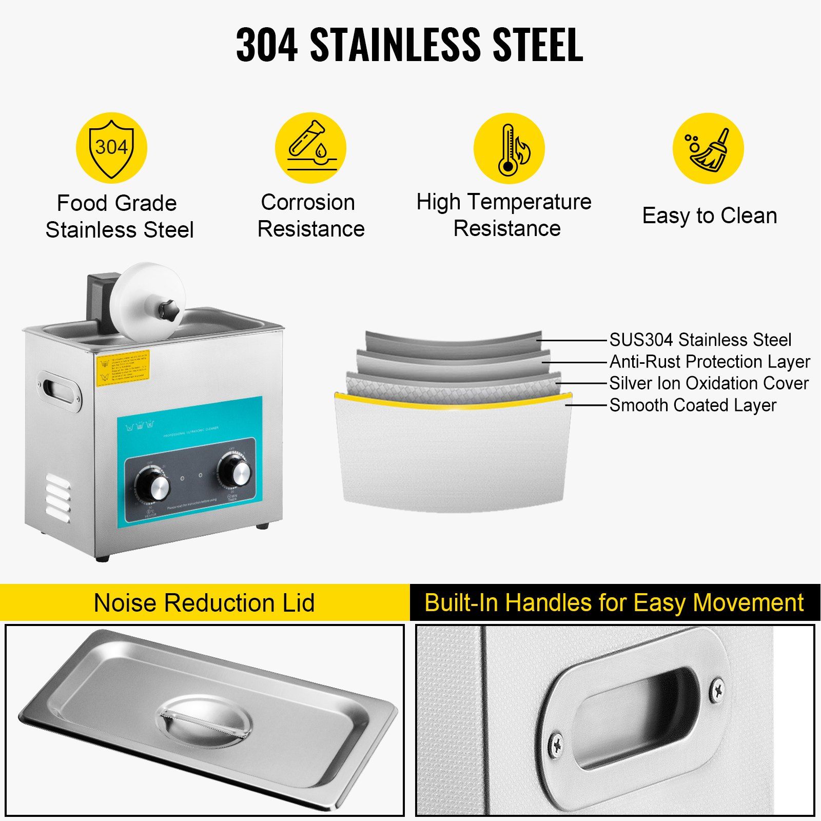 Ultrasonic Vinyl Record Cleaner 6L 40kHz Vinyl Ultrasonic Cleaning Machine Knob Control Record Ultrasonic Cleaner 8 Records Vinyl Sonic Cleaner Stainless Steel Tank with Mechanical Heater & Time - Image 7