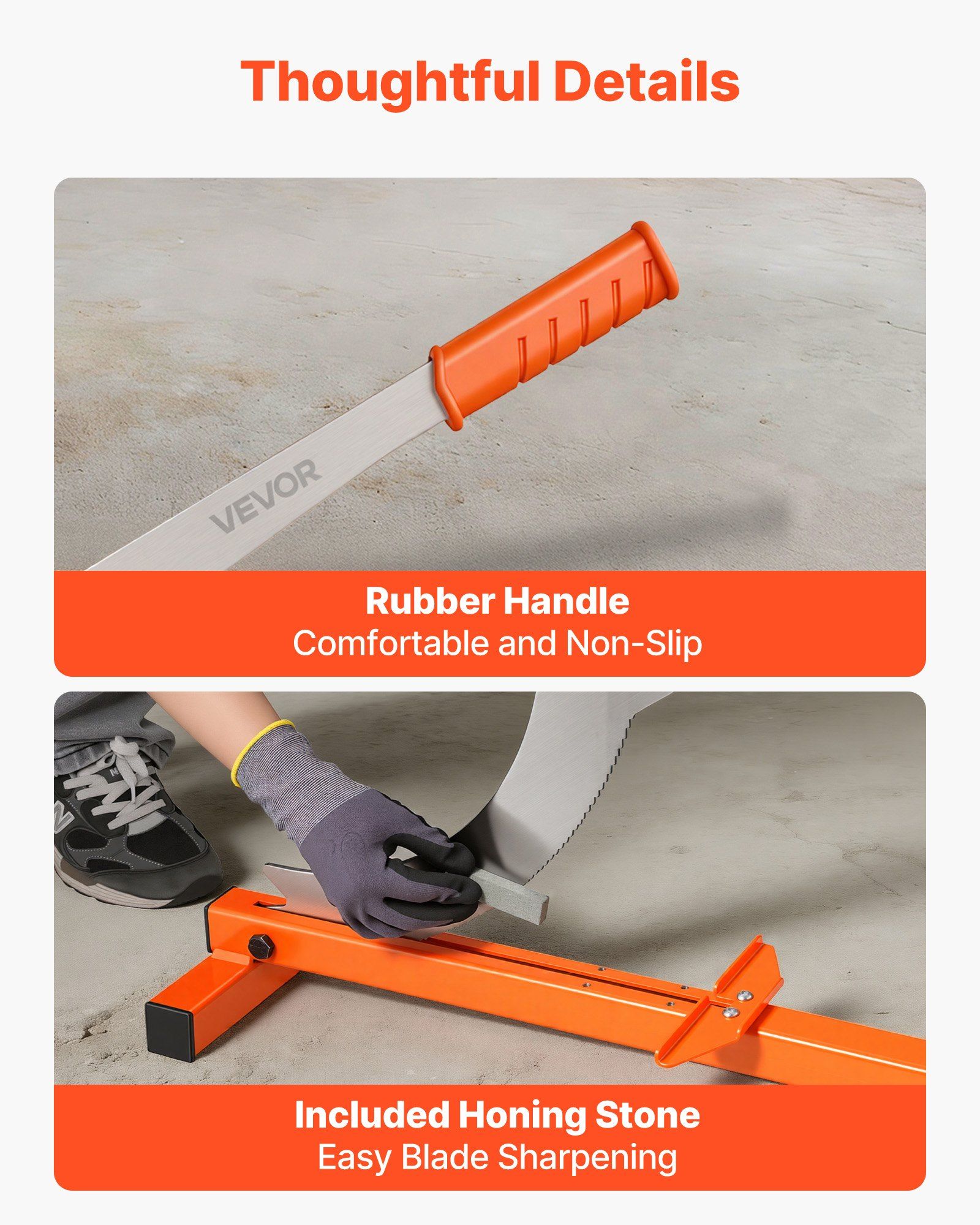 304.8mm Vinyl Floor Cutter, 10mm Thick Laminate Flooring Cutter with Cutting Angle Guide, Rubber Handle, Honing Stone, D2 Steel Blade for Cutting Laminate, Vinyl, Home Renovation - Image 6
