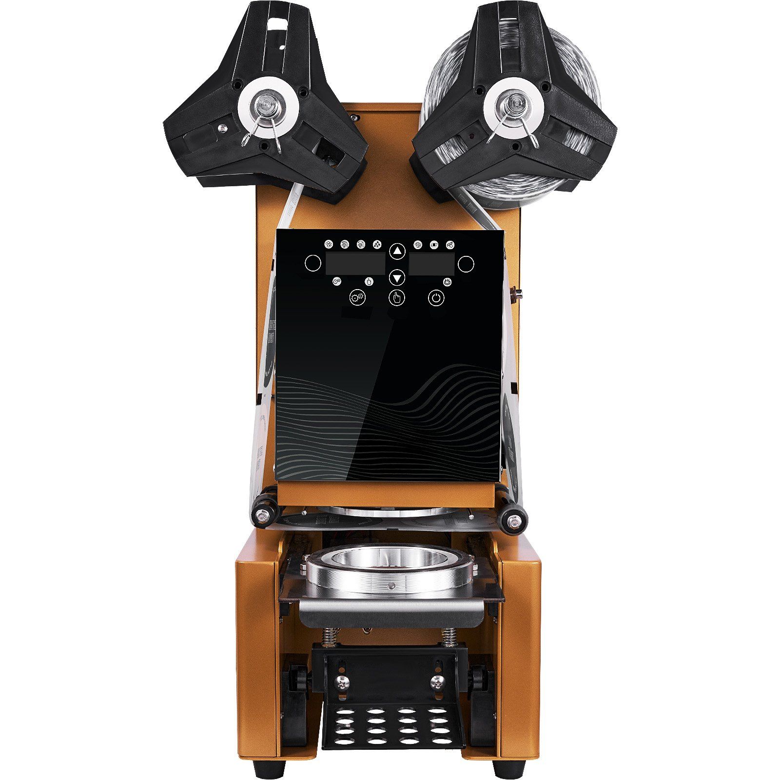 Fully Automatic Cup Sealing Machine, 500-650 Cups/H, Cup Sealer Machine for 190 mm Tall & 90/95 mm Cup, Electric Boba Tea Sealer with Digital Control LCD Panel for Bubble Milk Tea Coffee, Gold - Image 1