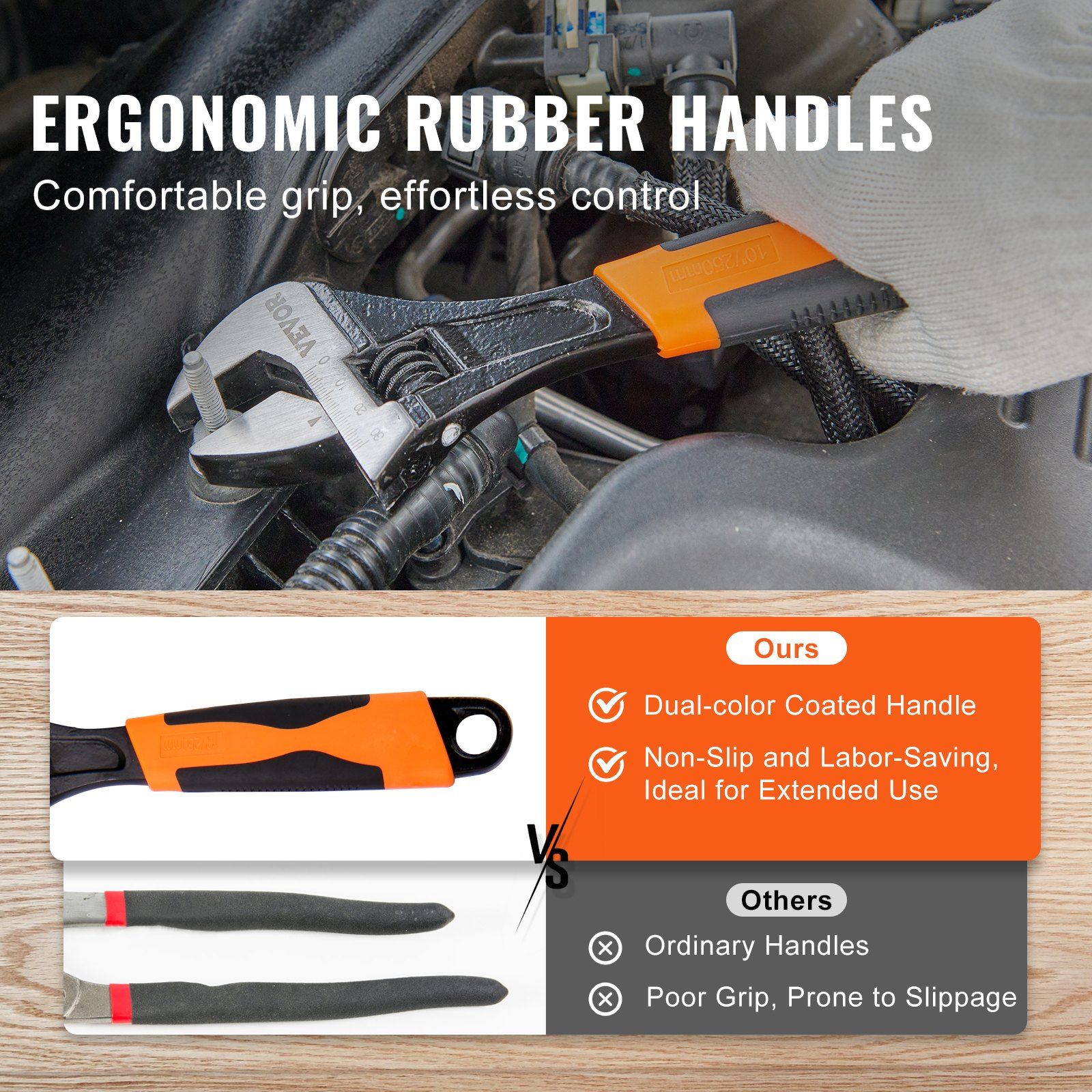 Pliers Set, 8-Piece, High Carbon Steel, 30.5cm/25.4cm/20.3cm Groove Joint Pliers, 20.3cm Linesman's Pliers, 15.2cm Slip Joint Pliers, 20.3cm Long Nose Pliers, 15.2cm Diagonal Cutter, 25.4cm Adjustable Wrench, and Tool Bag - Image 4