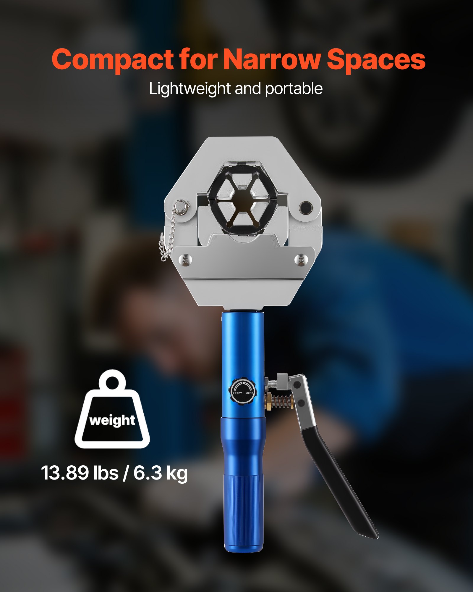 Hydraulic Hose Crimper, Hydra-Krimp AC Hose Crimper Kit with 7 Dies Snap-On, Integral Manual Hydraulic A/C Hoses Crimping Tool for Automotive & Air Conditioning Repair - with Carrying Case - Image 5
