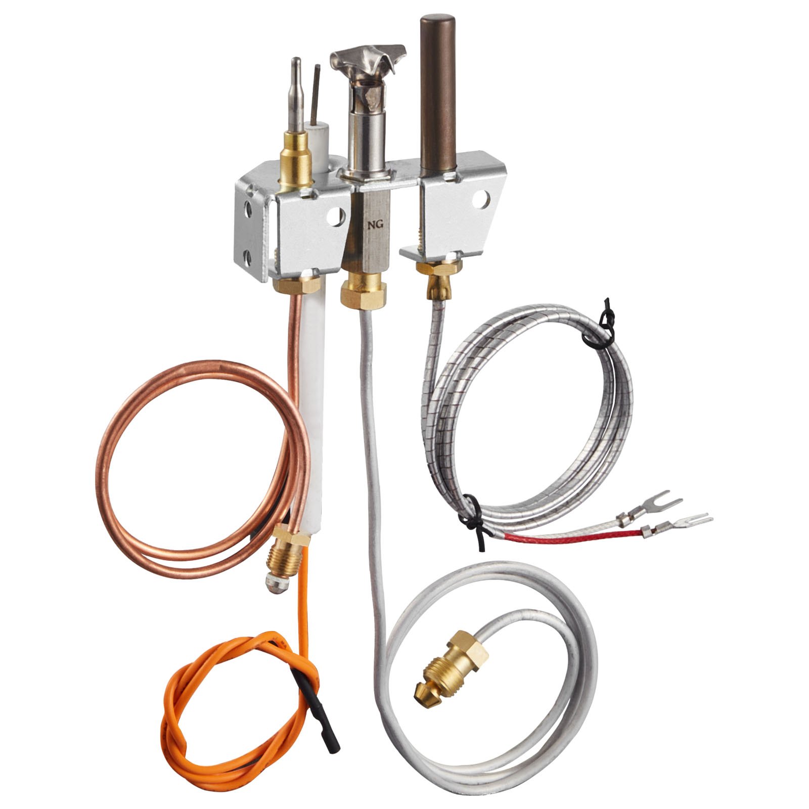 Gas Pilot Assembly, OE 4021-732, 25660 Fireplace Gas Pilot Assembly, Natural Gas Ignition Replacement with Pilot Tube, Thermocouple, Thermopile, Wires, Compatible with Heatilator Models - Image 1