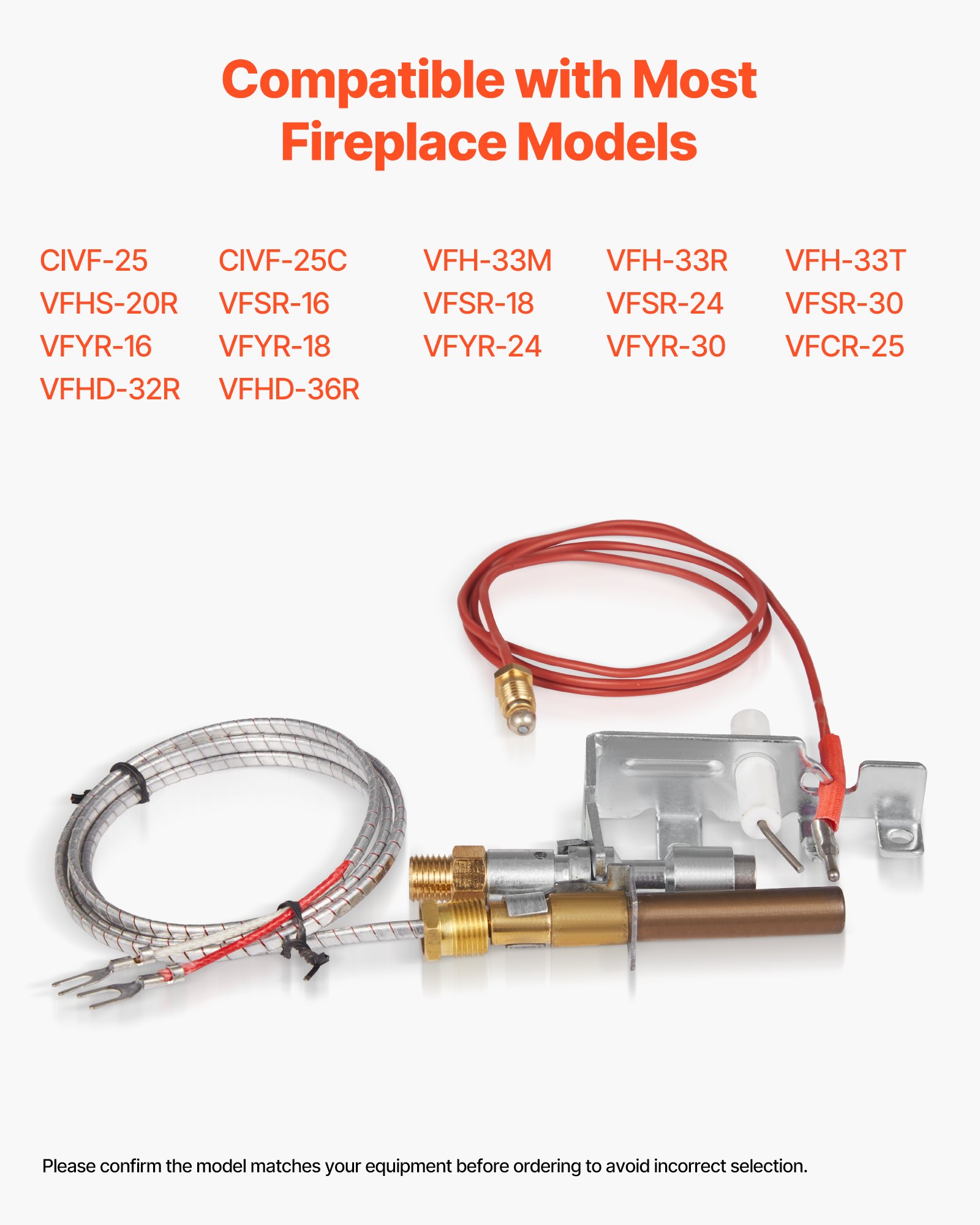 Gas Pilot Assembly, OE 103779-01, PP231, NG8218 Fireplace Natural Gas Ignition Replacement, Compatible with CIVF-25, CIVF-25CF, VFH-33M, VFH-33R, VFH-33T, VFHS-20R, VFSR-16, VFSR-18 Models - Image 5