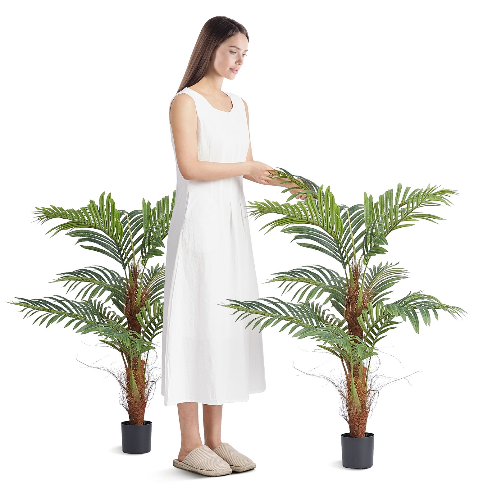 Artificial Palm Tree, 1219mm Tall Faux Plant, Secure PE Material & Anti-Tip Tilt Protection Low-Maintenance Plant, Lifelike Green Fake Tree for Home Office Warehouse Decor Indoor Outdoor - Image 1