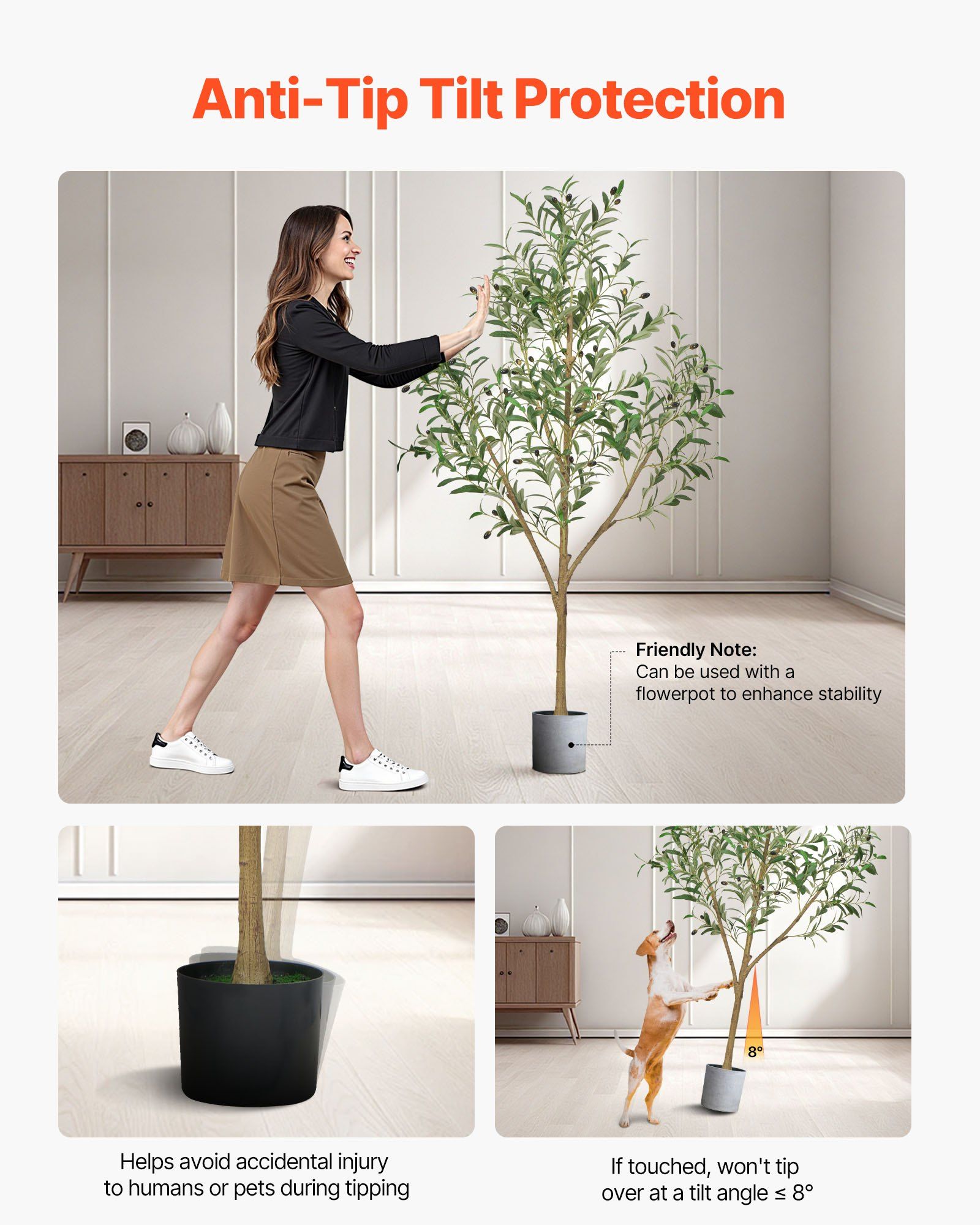 150cm Artificial Olive Tree with Black Pot, Tall Fake Tree with Natural Wood Trunk & Realistic Green Leaves and Fruits, Indoor Faux Plant for Home, Office, Living Room, Corner Decor - Image 5