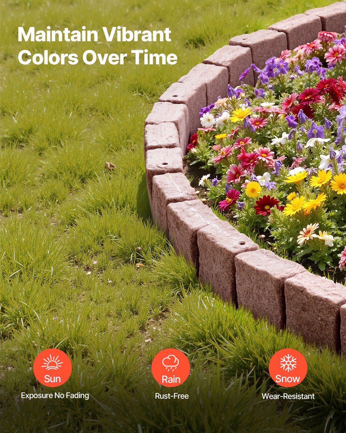 Fake Stone Landscape Edging1190 x 100 x 155mm Lawn Edging Fade-Resistant Brown - Image 6