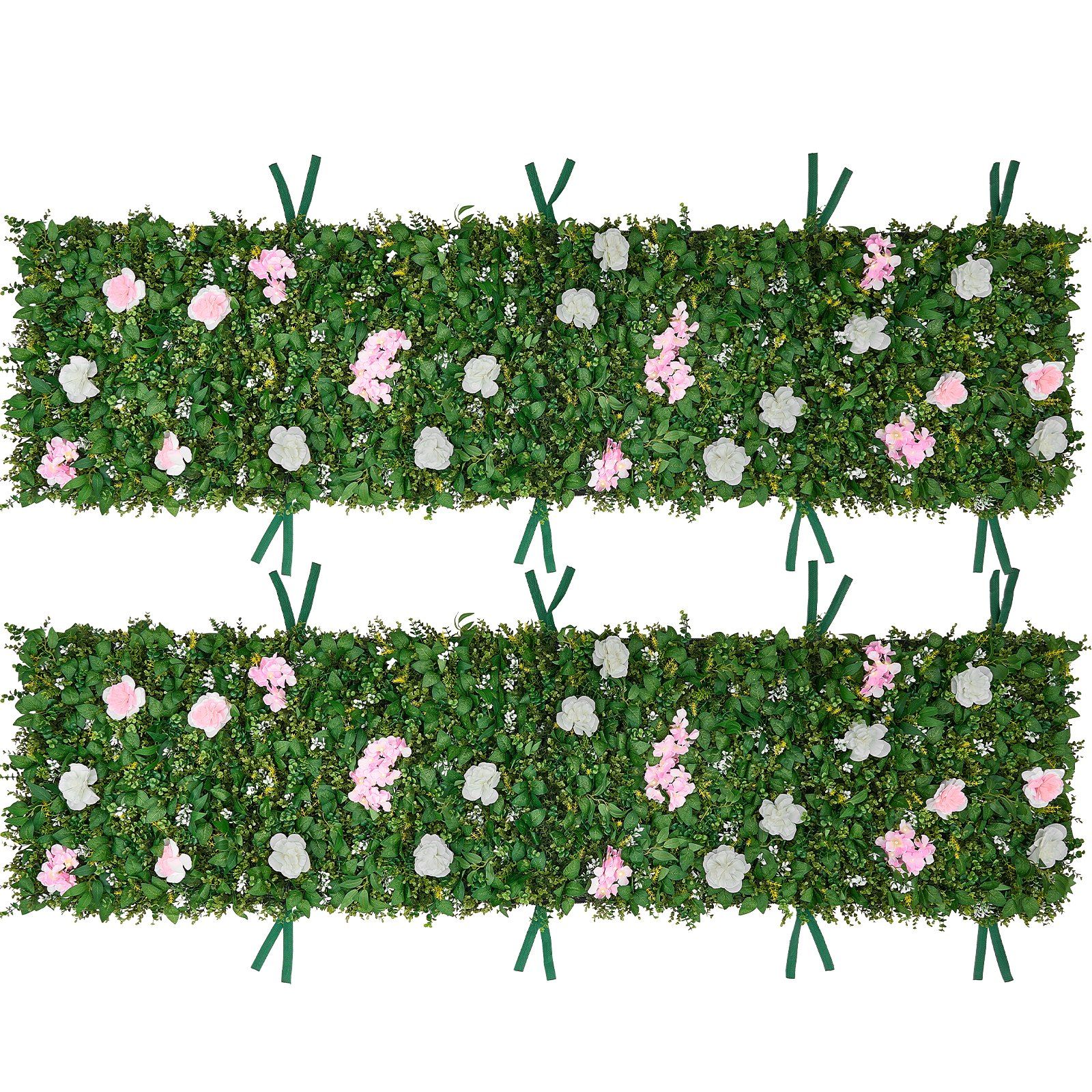 Artificial Luxury‌ Flower Wall Backdrop, 2 PCS, Each Panel 61 x 243.8 cm, Gorgeous 3D Silk Floral Backdrop Pet Friendly, Easy Installation Flower Wall Panel for Wedding, Event, Party, Home Decor - Image 1
