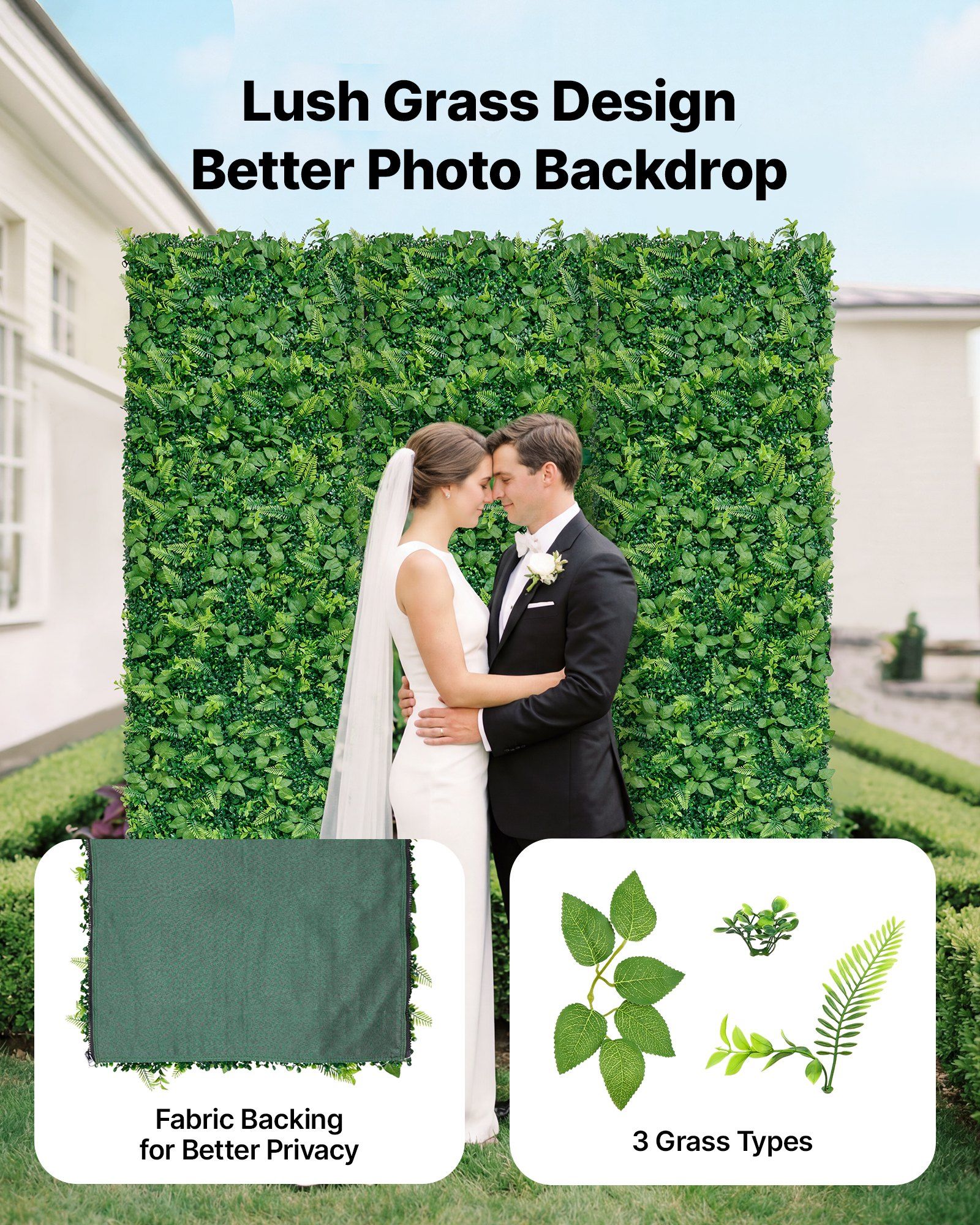 Artificial Plant Wall, 4 PCS 61 x 243.8 cm Artificial Boxwood Panels, Sun Protection Greenery Backdrop Privacy Hedge Fence, Fake Grass Screen for Wedding, Indoor, Outdoor Garden, Backyard - Image 2