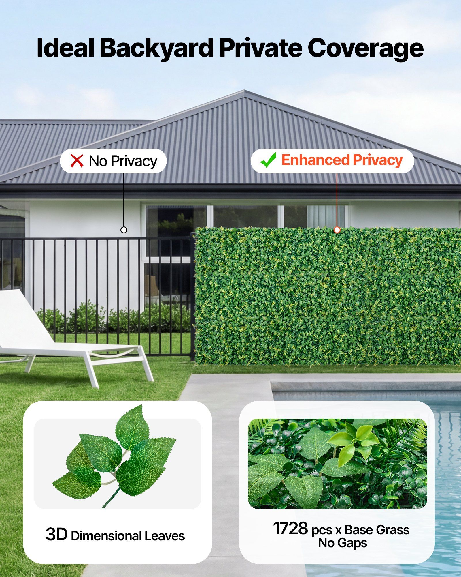 Artificial Plant Wall, 4 PCS 61 x 243.8 cm Artificial Boxwood Panels, Sun Protection Greenery Backdrop Privacy Hedge Fence, Fake Grass Screen for Wedding, Indoor, Outdoor Garden, Backyard - Image 3