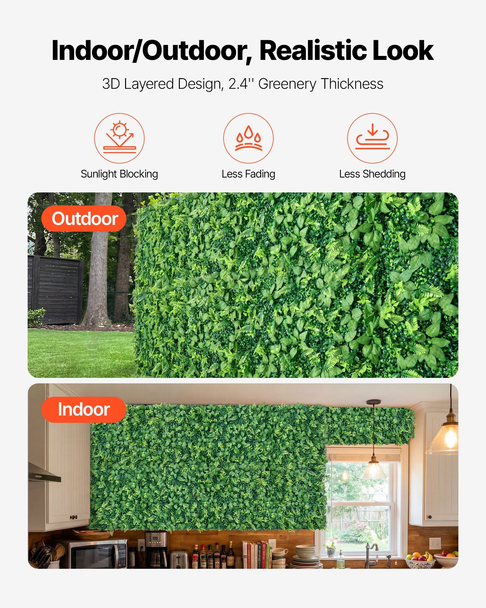 Artificial Plant Wall, 4 PCS 61 x 243.8 cm Artificial Boxwood Panels, Sun Protection Greenery Backdrop Privacy Hedge Fence, Fake Grass Screen for Wedding, Indoor, Outdoor Garden, Backyard - Image 5