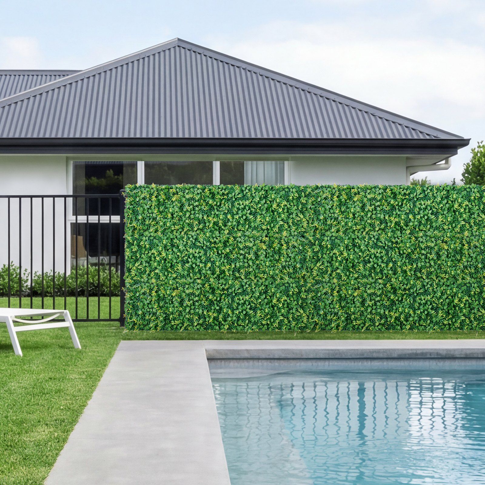 Artificial Plant Wall, 4 PCS 61 x 243.8 cm Artificial Boxwood Panels, Sun Protection Greenery Backdrop Privacy Hedge Fence, Fake Grass Screen for Wedding, Indoor, Outdoor Garden, Backyard - Image 8