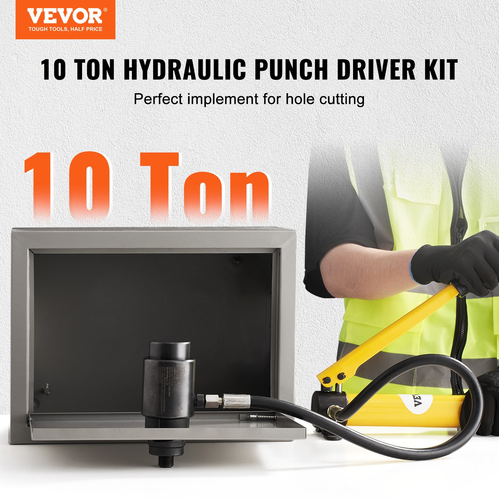 10 Ton Hydraulic Knockout Punch Kit, 1/2