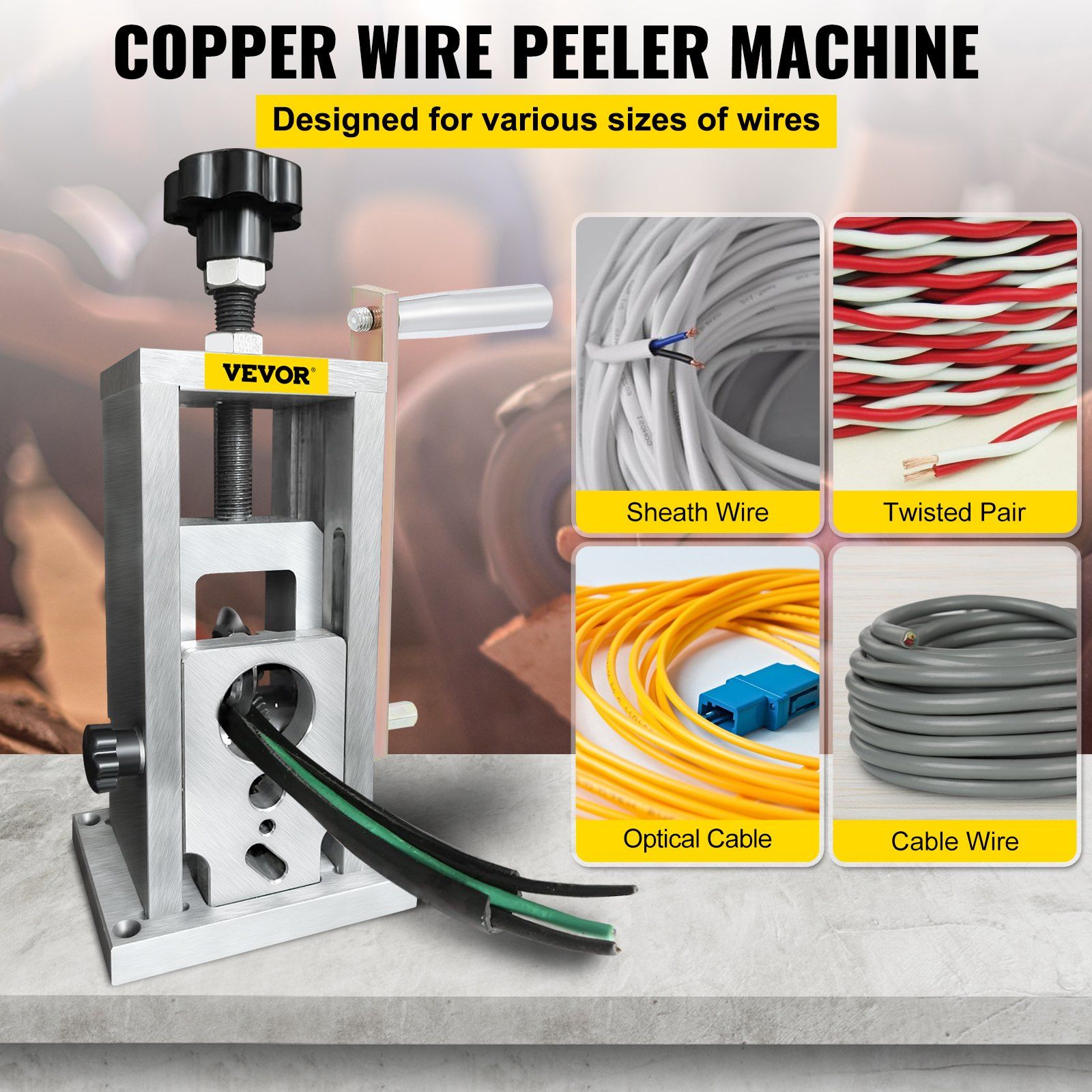 Wire Stripping Machine, 1.5-40 mm Drill Powered, Manual Copper Stripper w Heat Treated Steel Ultra Long Lasting Blade, Compact & Portable for Scrap Cable Peeling Recycling - Image 2