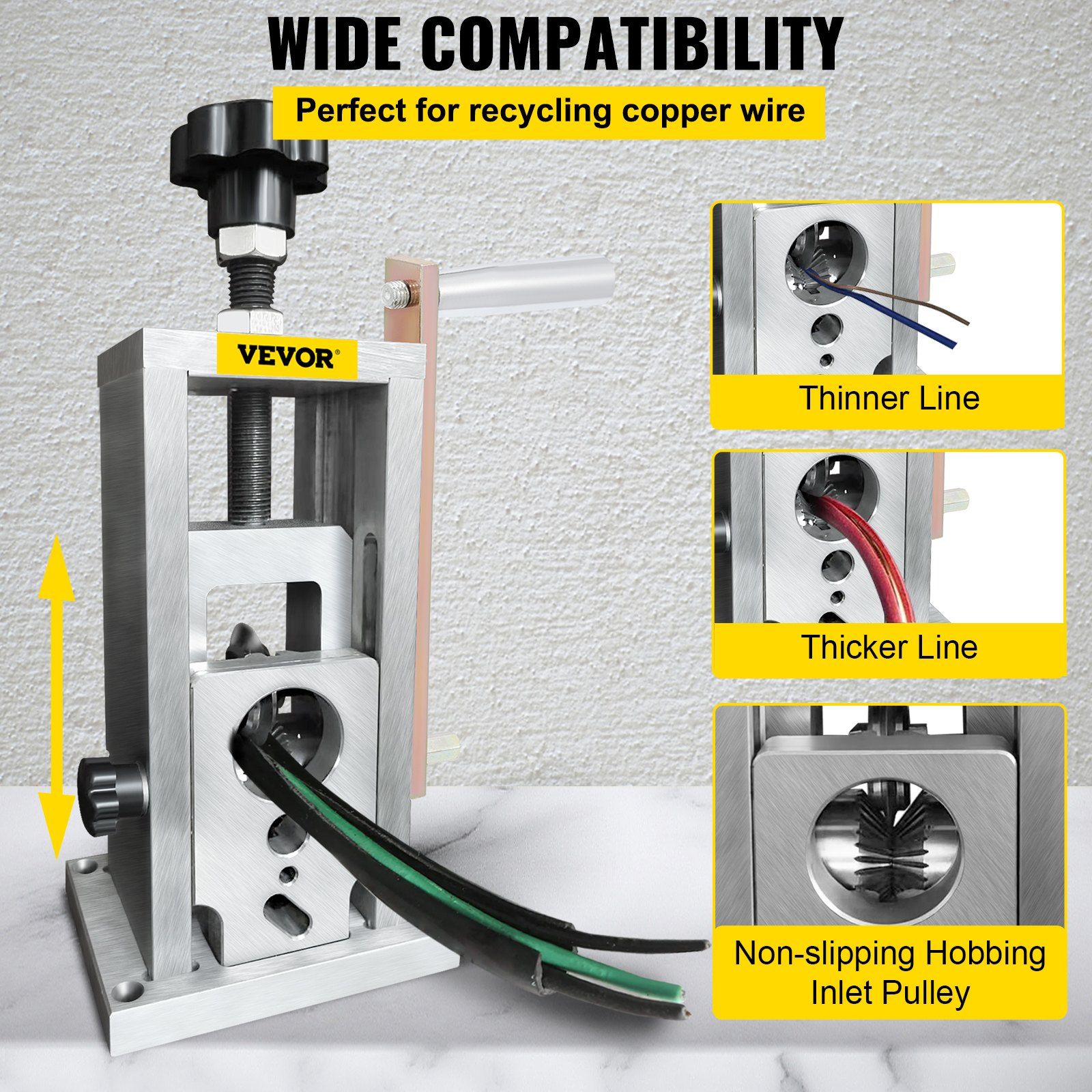 Wire Stripping Machine, 1.5-40 mm Drill Powered, Manual Copper Stripper w Heat Treated Steel Ultra Long Lasting Blade, Compact & Portable for Scrap Cable Peeling Recycling - Image 4