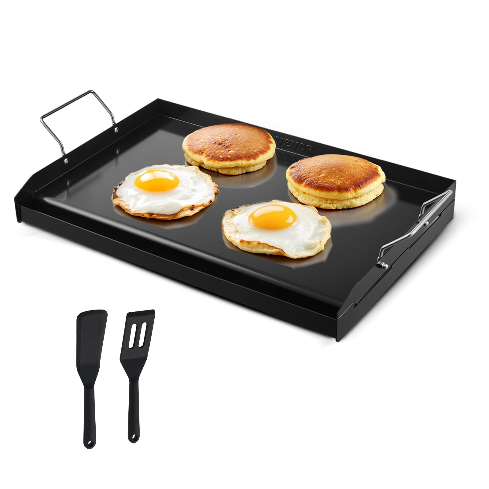 Carbon Steel Griddle, 24x16 inch Universal Flat Top Rectangular Plate, Gas Grill Griddle for BBQ Grill, Teppanyaki, Portable Family Cookware with Handle, for Camping Tailgating Party - Image 1