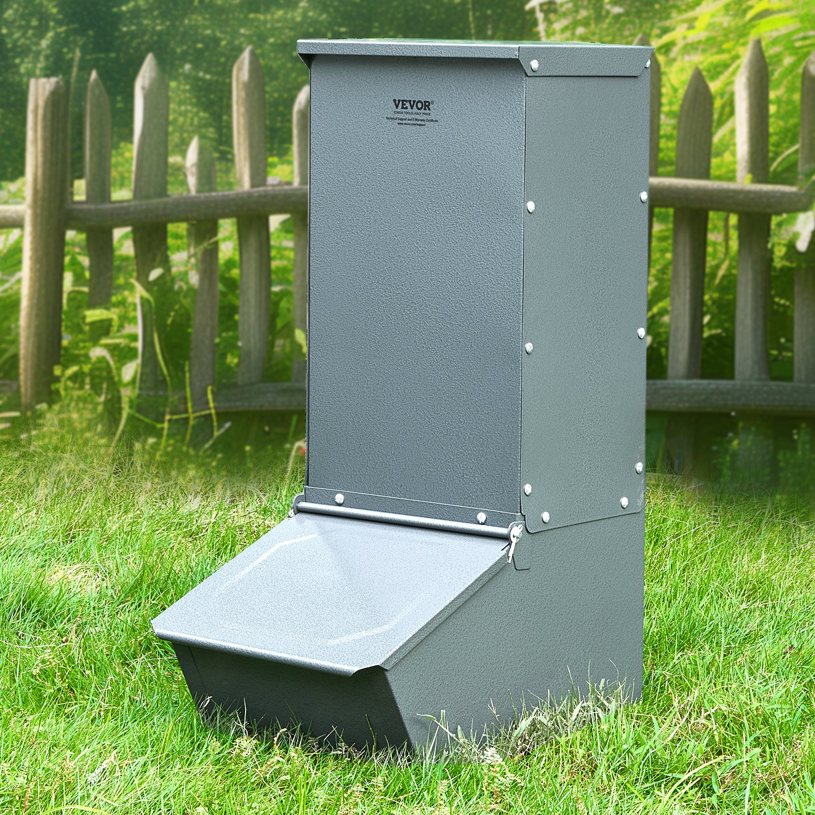 Hog Feeder 2.2 Bushel Metal Double Door Pig Feeder Feeding up to 5 Hogs - Image 8