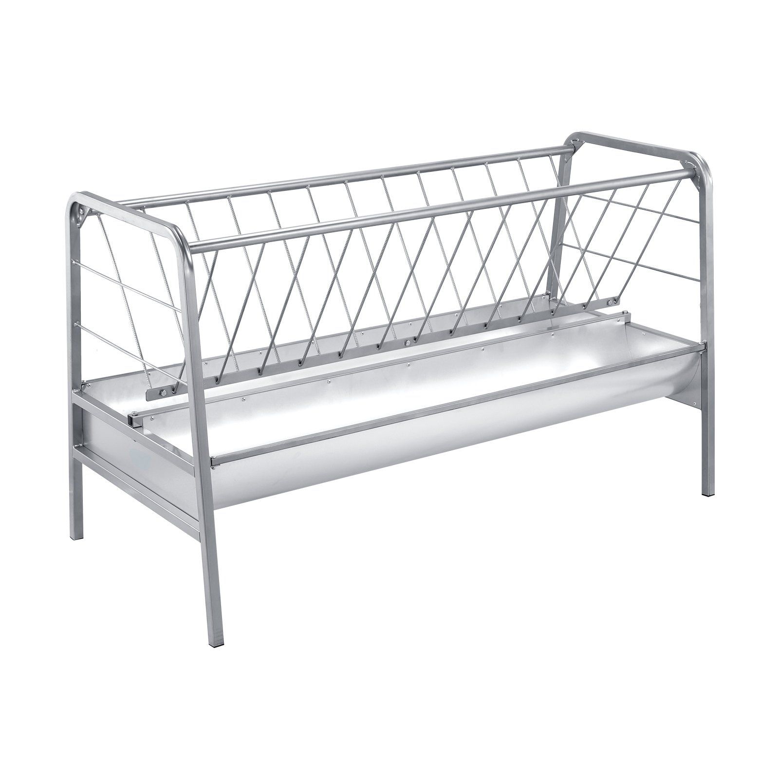 Livestock Hay Feeder, 2 in 1 Grain & Hay Feeder, 300L Capacity, 147 cm Long Goat Pasture Feeding with Deeper Feeding Pan, Heavy Duty Steel Grain Holder for Sheep Sheds, Farms, Horse Barns, Yards - Image 1