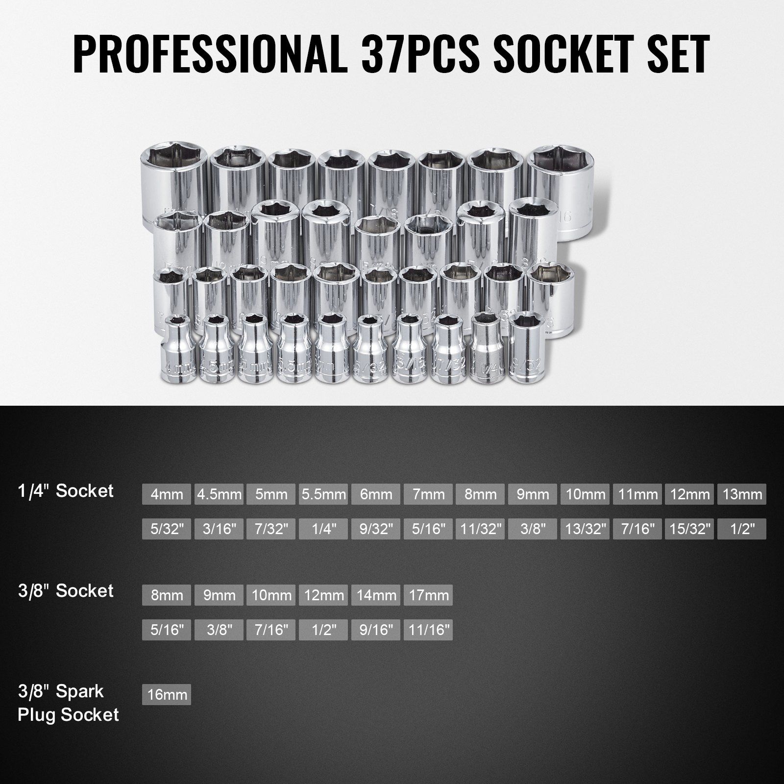 221-Piece Mechanics Tool Set, 1/4