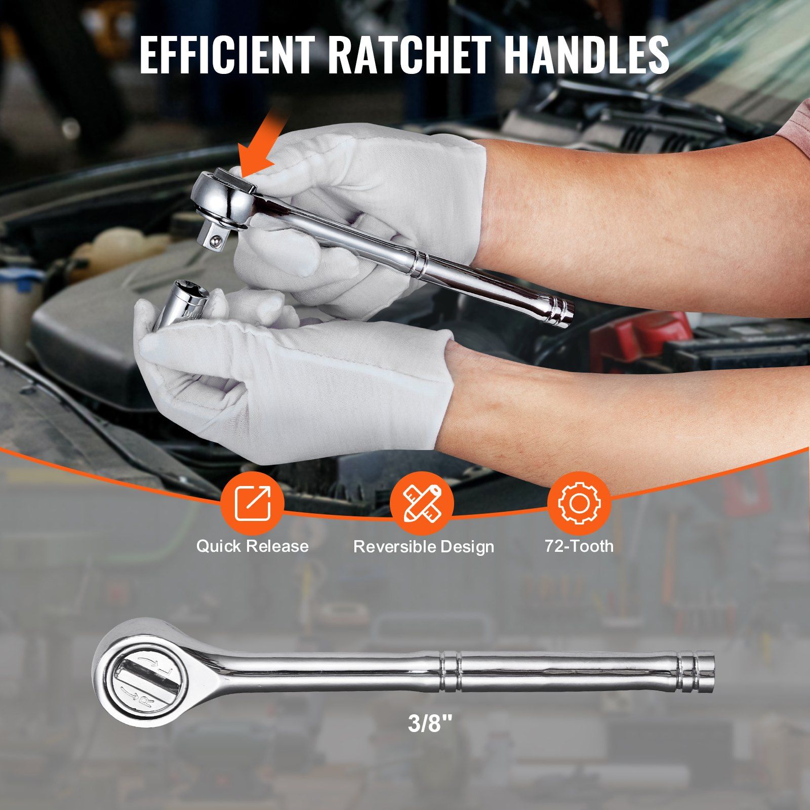 221-Piece Mechanics Tool Set, 1/4