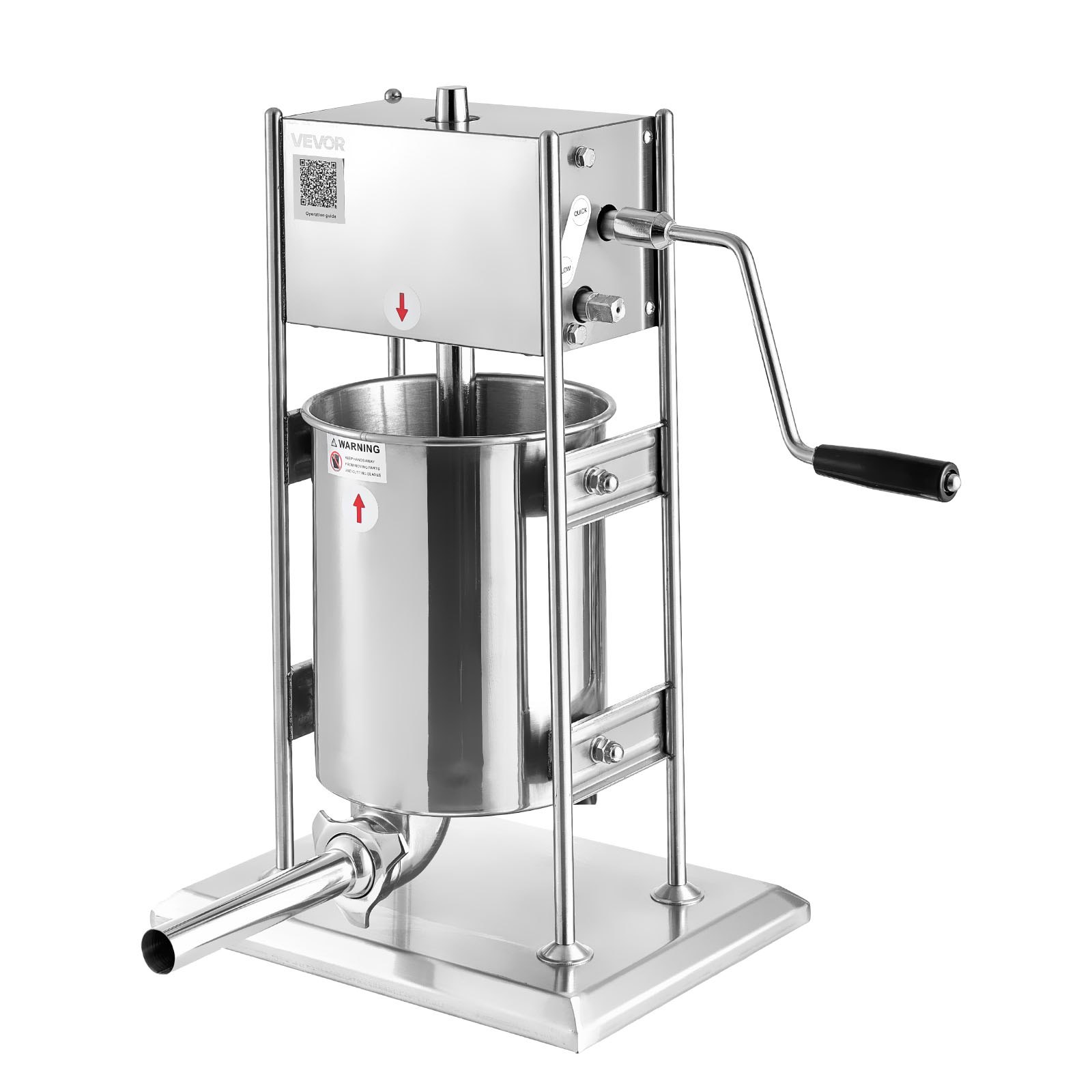 Manual Sausage Stuffer, 22 LBS / 10 L Vertical Meat Stuffer, Dual-Speed Sausage Casing Meat Filling Machine, Stainless Steel Heavy Duty Filler with 5 Stuffing Tubes, for Commercial & Home Use - Image 1