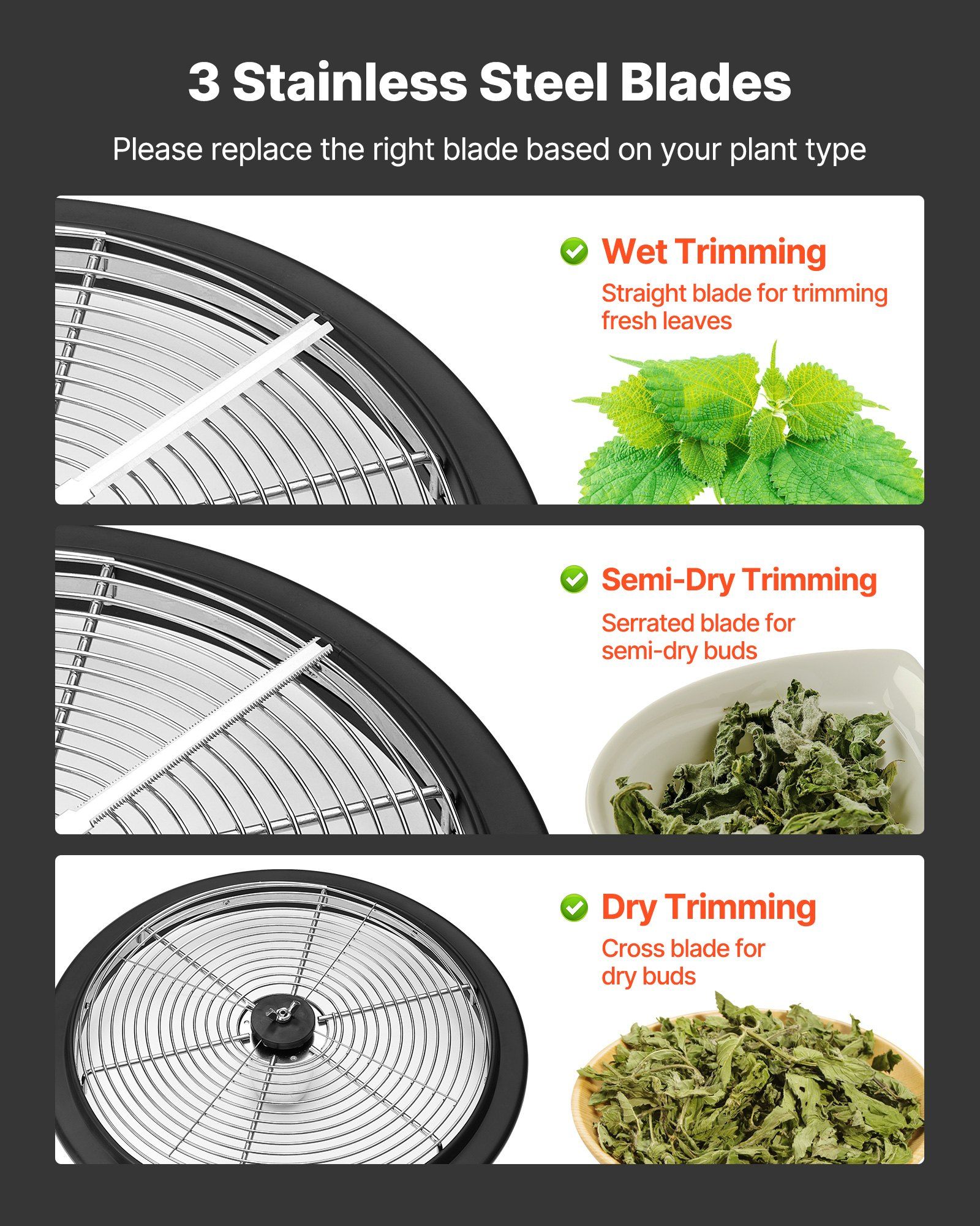 Bud Leaf Bowl Trimmer, 335 mm Manual Bud Trimmer, with Sharp Stainless Steel Blades, Visual Cutting, Wet & Dry Hydroponic Cutting Machine, Twisted Spin Cut for Plants Leaves Buds Flowers - Image 4