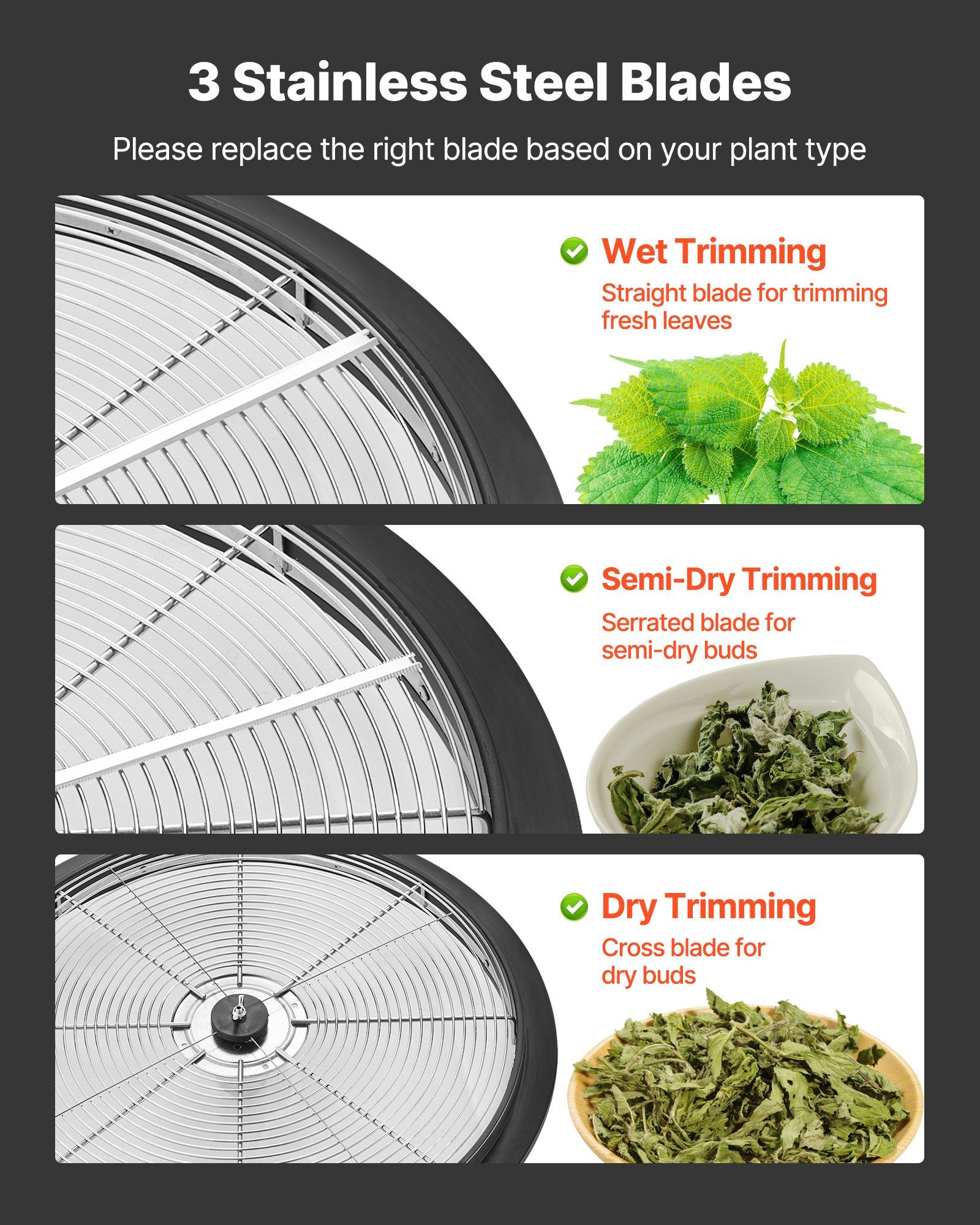 Bud Leaf Bowl Trimmer, 490 mm Manual Bud Trimmer, with Sharp Stainless Steel Blades, Visual Cutting, Wet & Dry Hydroponic Cutting Machine, Twisted Spin Cut for Plants Leaves Buds Flowers - Image 4