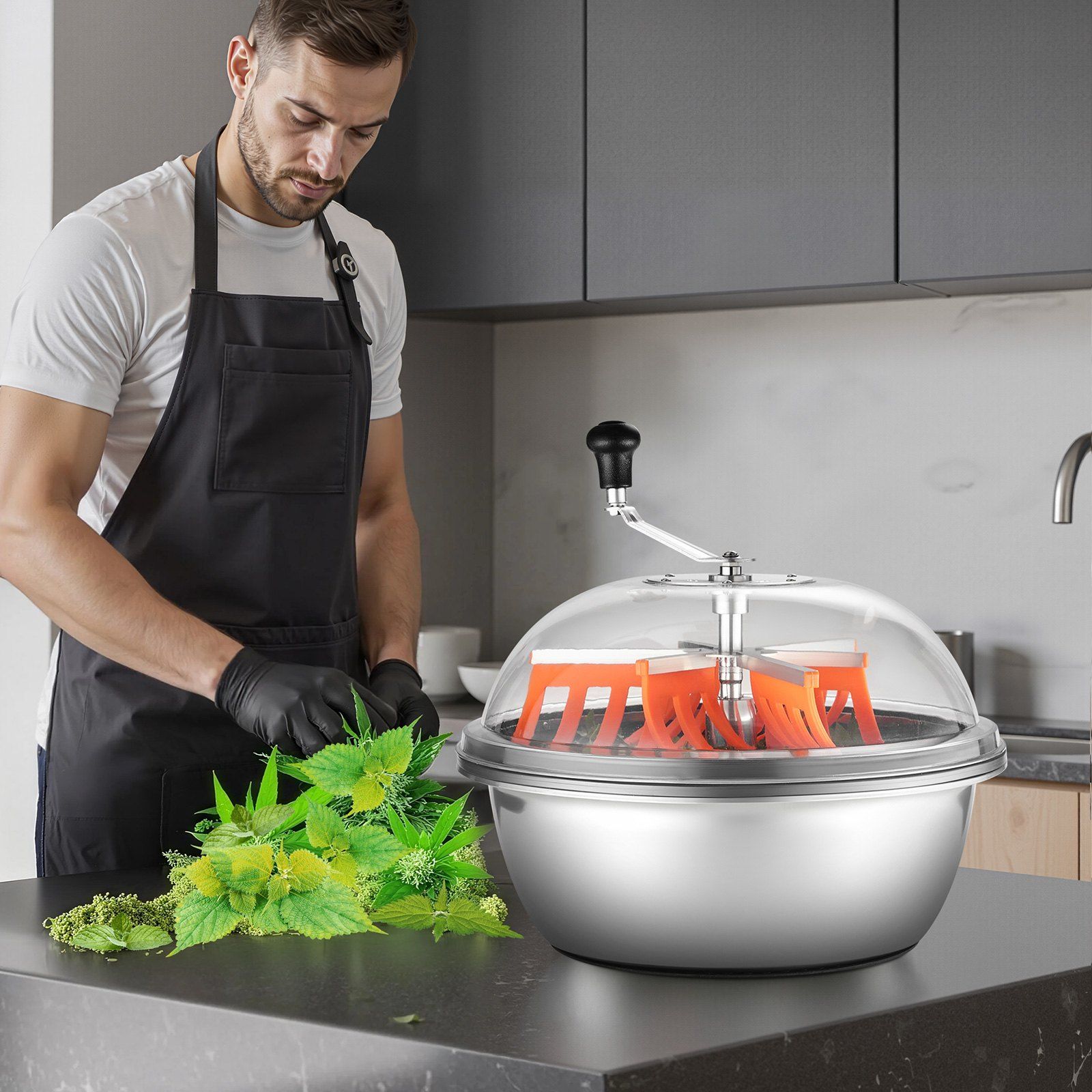 Bud Leaf Bowl Trimmer, 490 mm Manual Bud Trimmer, with Sharp Stainless Steel Blades, Visual Cutting, Wet & Dry Hydroponic Cutting Machine, Twisted Spin Cut for Plants Leaves Buds Flowers - Image 8