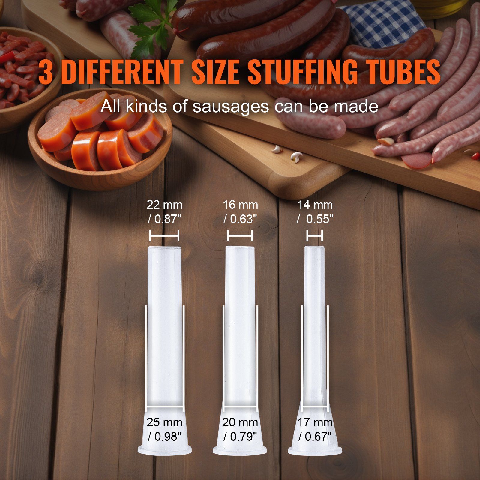 Manual Sausage Stuffer, 2 L / 5 LBS Vertical Sausage Machine with G-type Clamp, Food-Grade 304 Stainless Steel Barrel with 2 Stuffing Tubes, for Home Kitchen Restaurant Commercial - Image 4