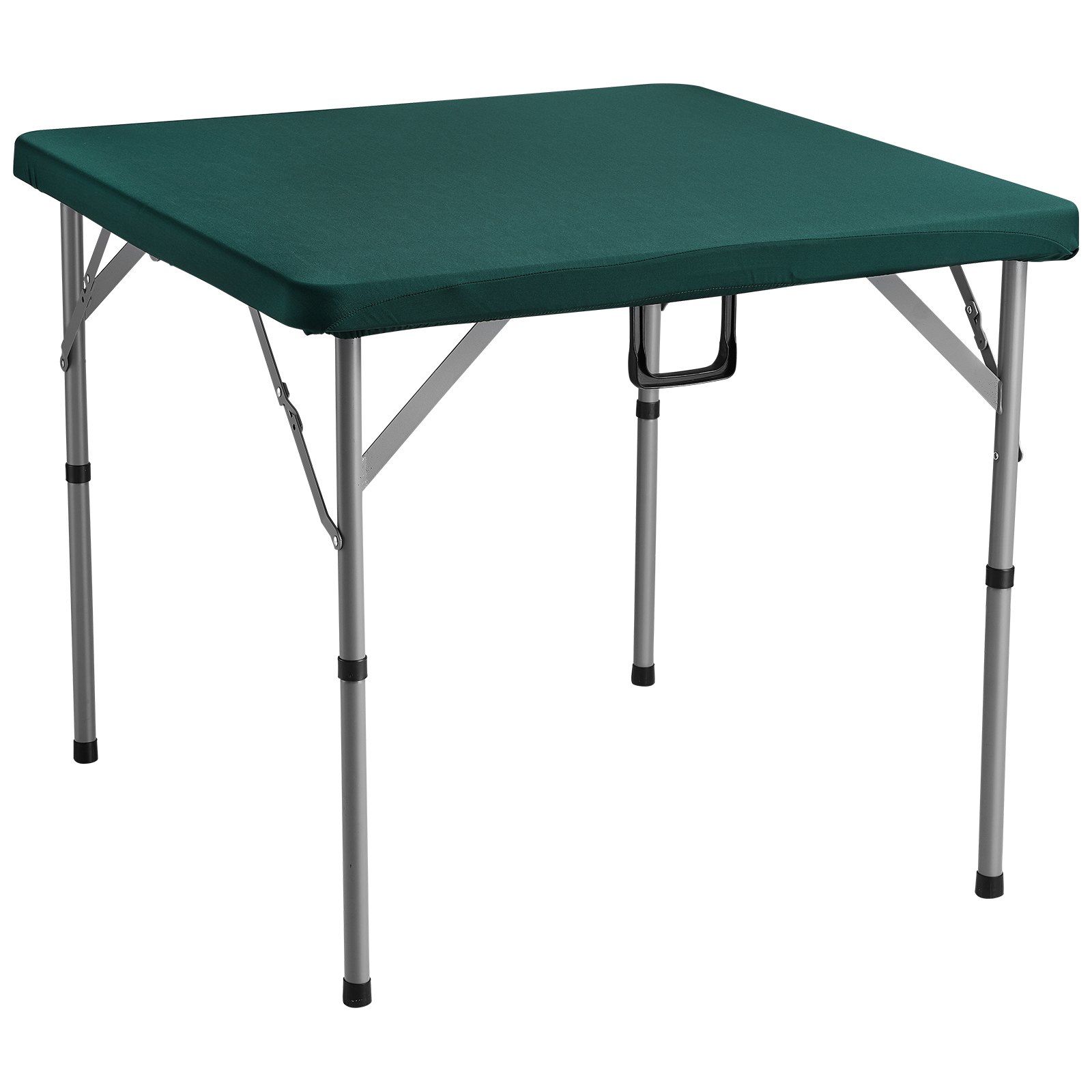 Mahjong Table, Fold-in-Half 4 Player Card Table with Wear-Resistant Green Tabletop, Portable Bi-Folding Square Domino Table with Carrying Handle for Outdoor Camping Picnic Party, 90 x90-inch - Image 1