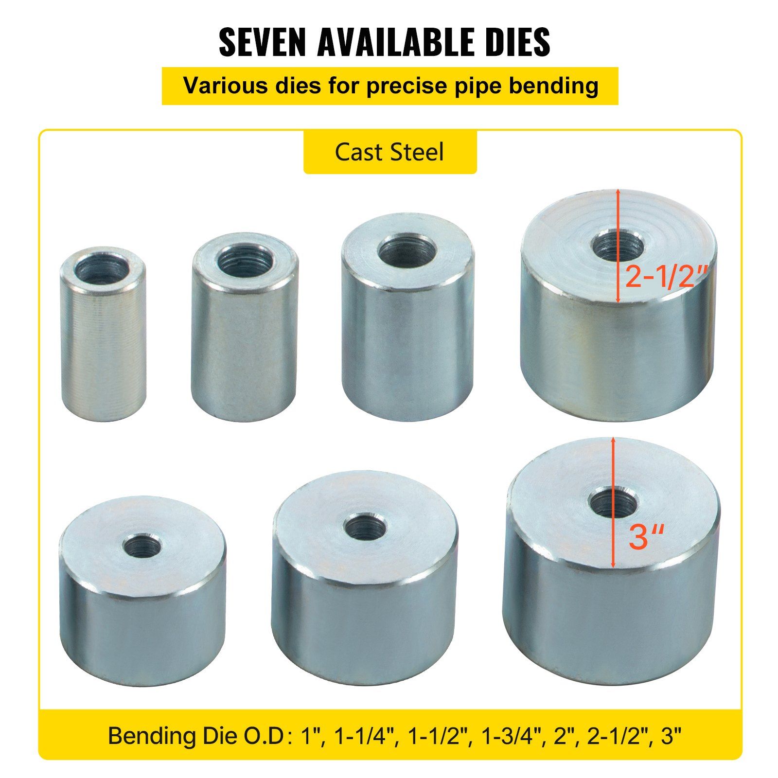 YP-9 Manual Bender, Soild Round Square Bar Metal Bender with 7 Bending Dies, Metal Rod Bar Bender Bending Tool for Construction Site Auto Repair - Image 4