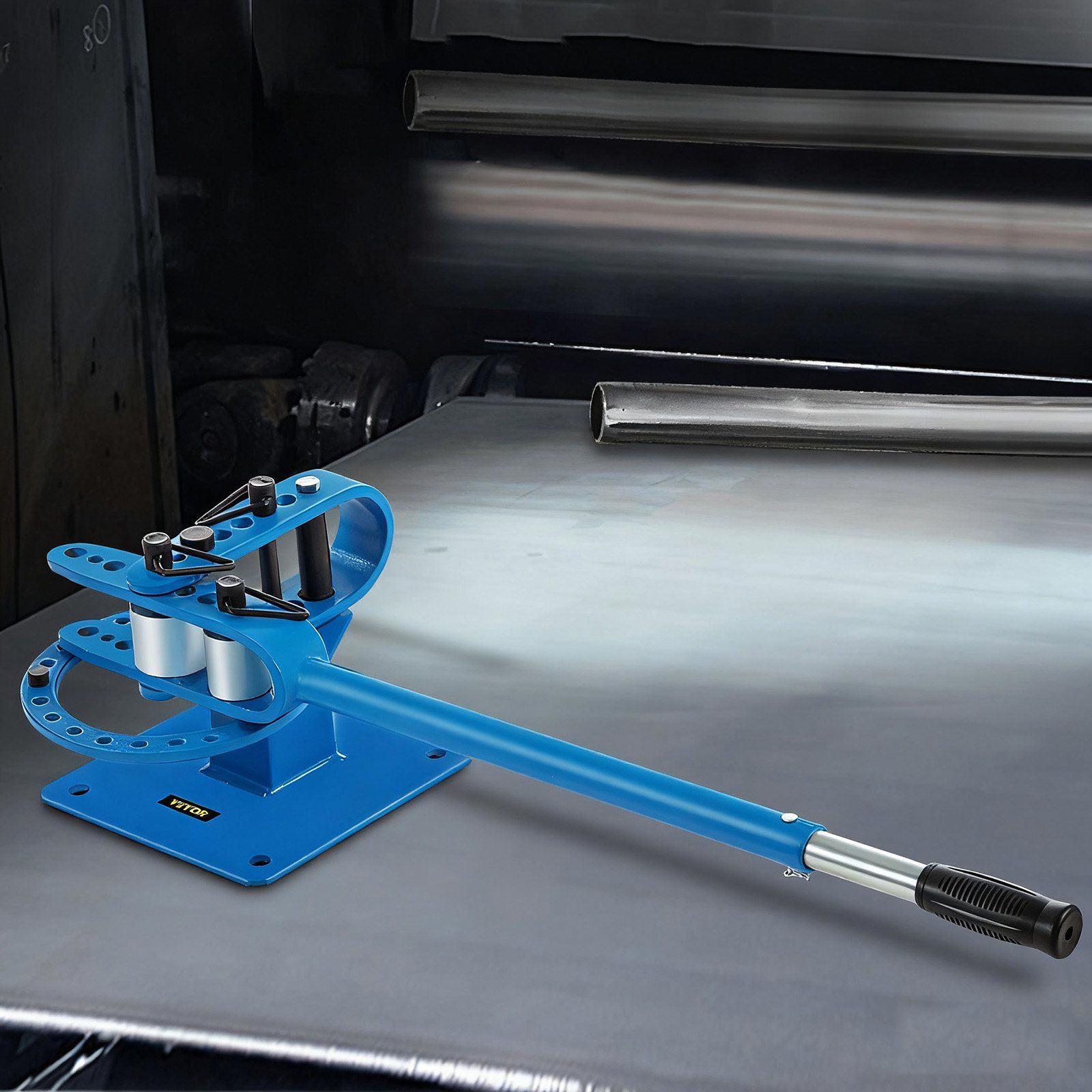 YP-9 Manual Bender, Soild Round Square Bar Metal Bender with 7 Bending Dies, Metal Rod Bar Bender Bending Tool for Construction Site Auto Repair - Image 8