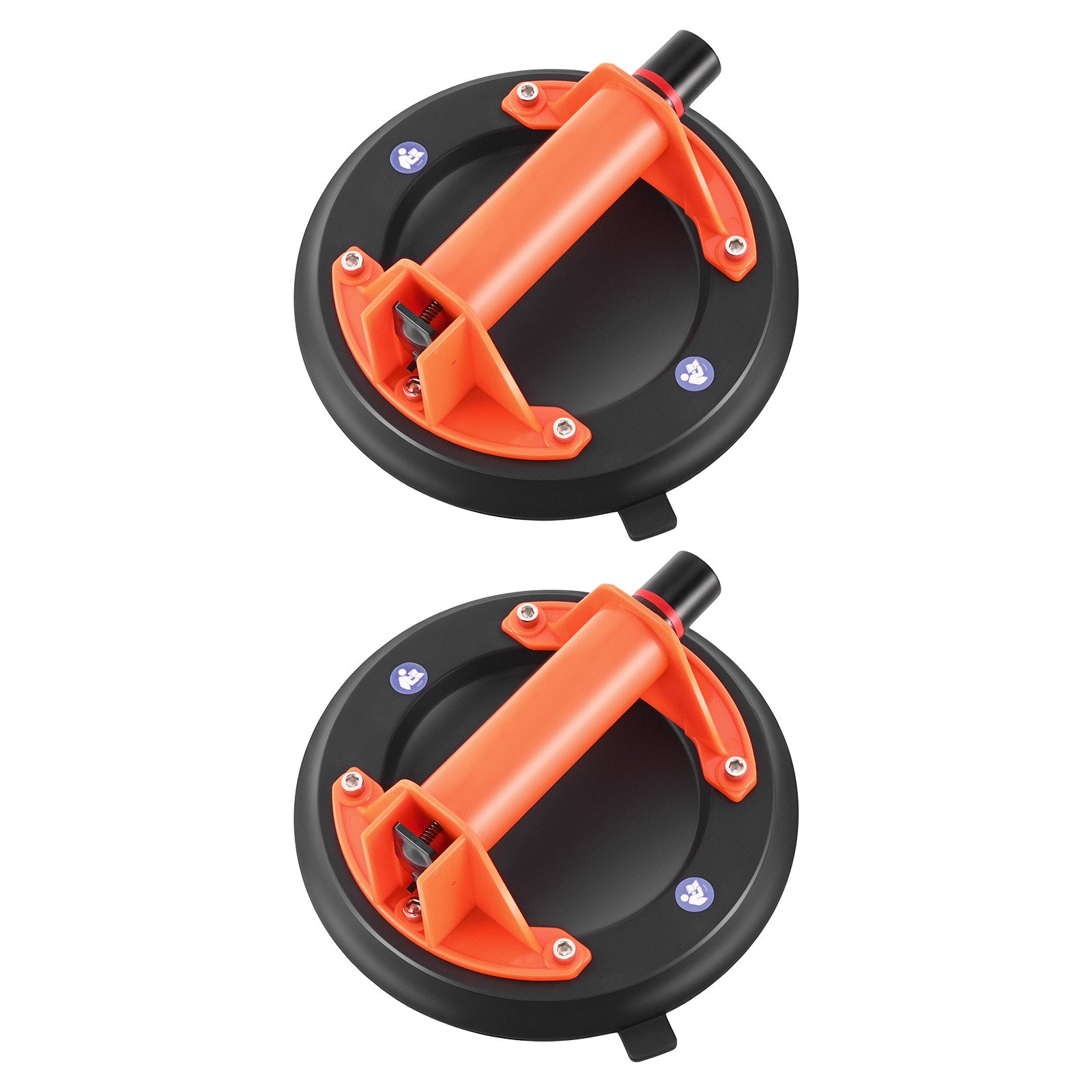 Vacuum Suction Cup, 203 mm Vacuum Glass Lifter with ABS Handle, 180 kg Max Lifting Capacity Tile Suction Cup Tool with Carrying Case for Lifting Large Tile, Granite, Drywall, Windows (2-Pack) - Image 1