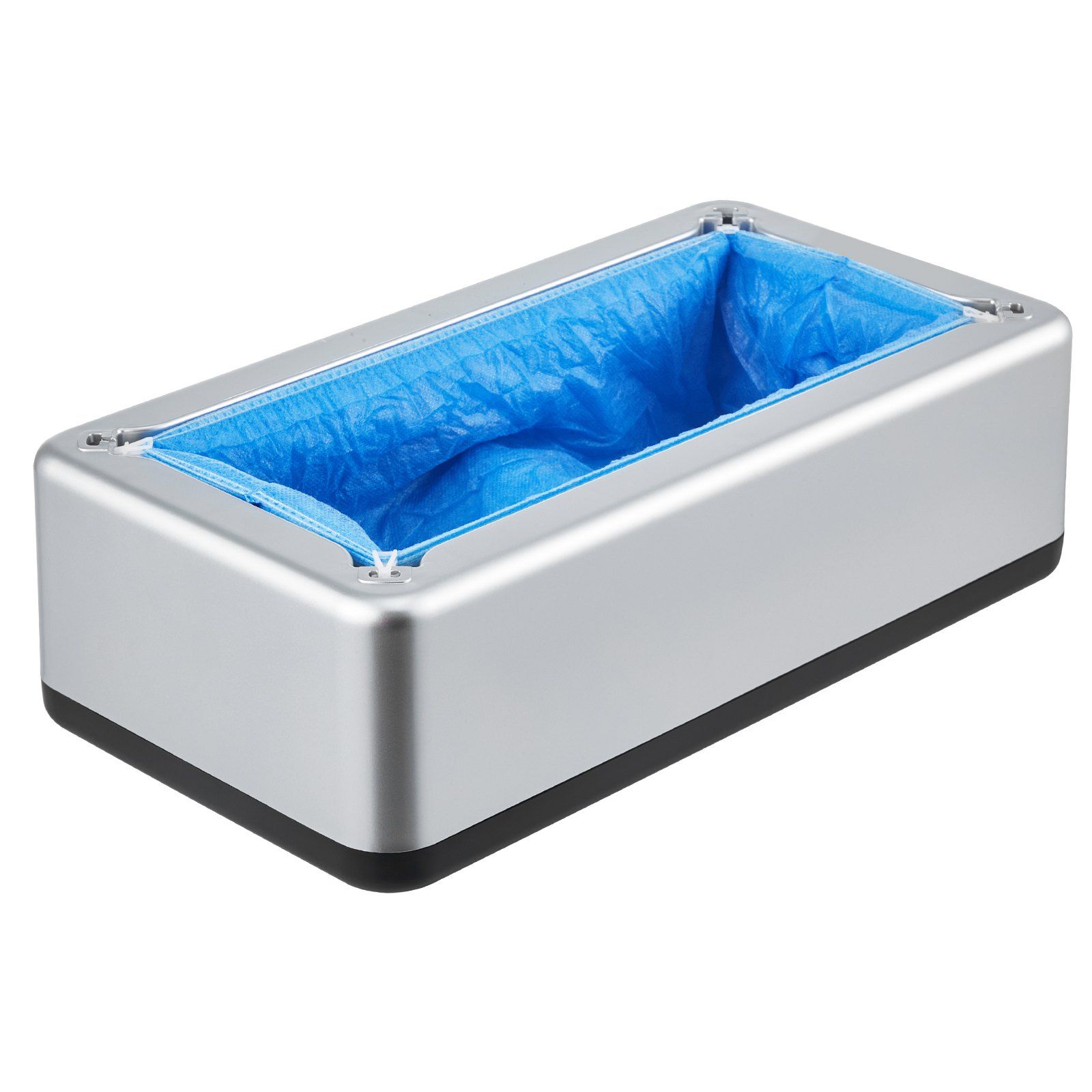 Shoe Cover Dispenser, Automatic Shoe Covers Dispenser with 100 Pcs of Non-Slip Disposable Shoes Covers, Fits Size Up to US 11, for Home, Office, Lab, Factory, Hospital, Indoor Use, Silver - Image 1