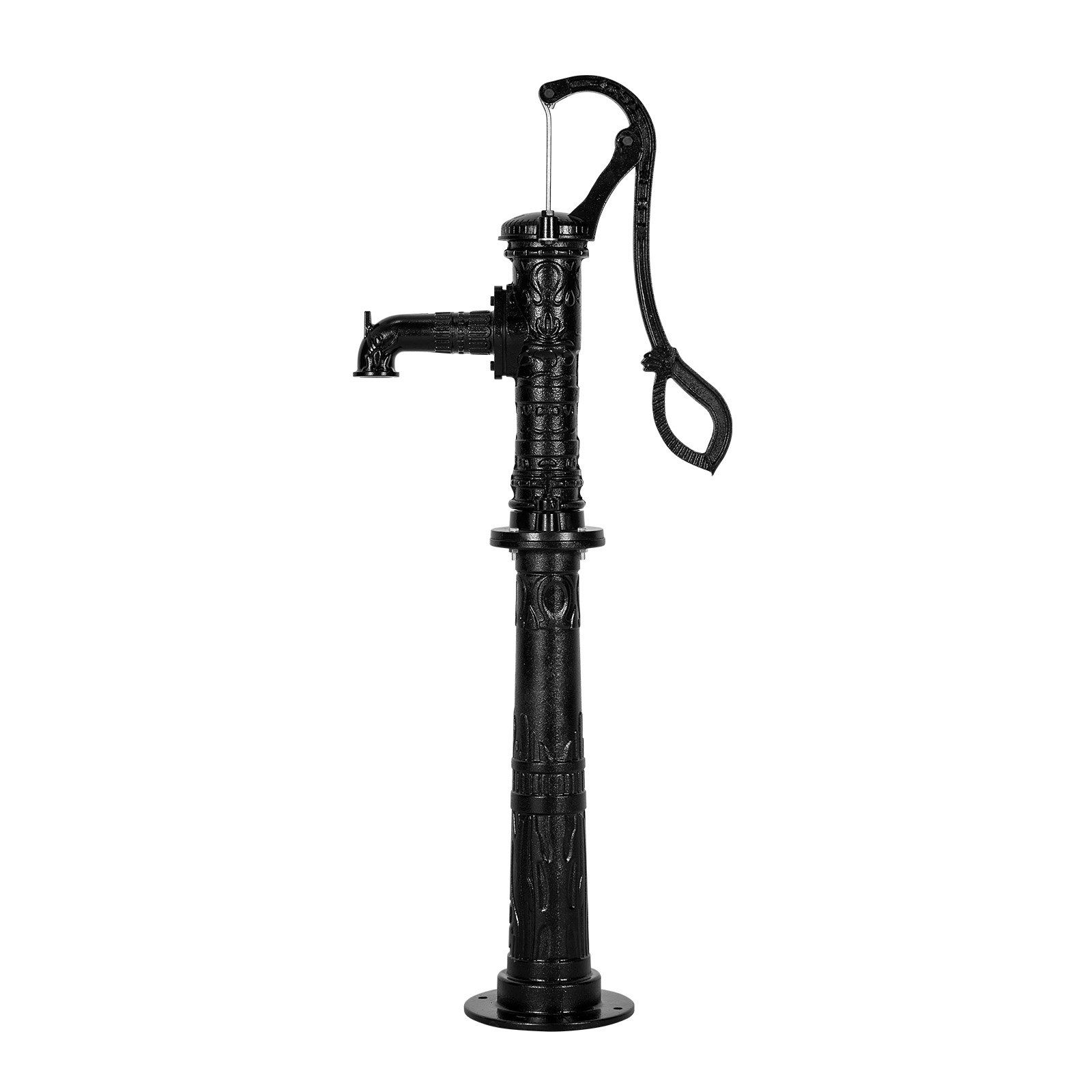 Well Hand Pitcher Pump, 20 ft Max Lift, Antique Cast Iron Manual Hand Water Pump with Heightening Base, NPT 1-1/4 in Connection, Easy Installation, for Outdoor Garden, Pond, Yard, Farm, Black - Image 1