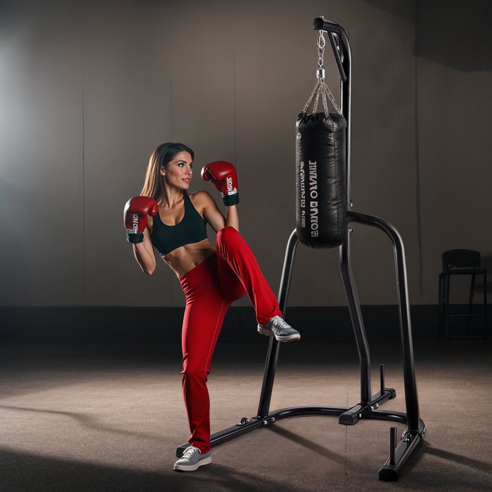 Punching Bag Stand, Steel Heavy Duty Workout Equipment, Boxing Punching Bag Stand, Holds Up to 140 lbs, Freestanding Sandbag Rack with Weighted Base, Training Equipment for Home Gym Fitness - Image 8