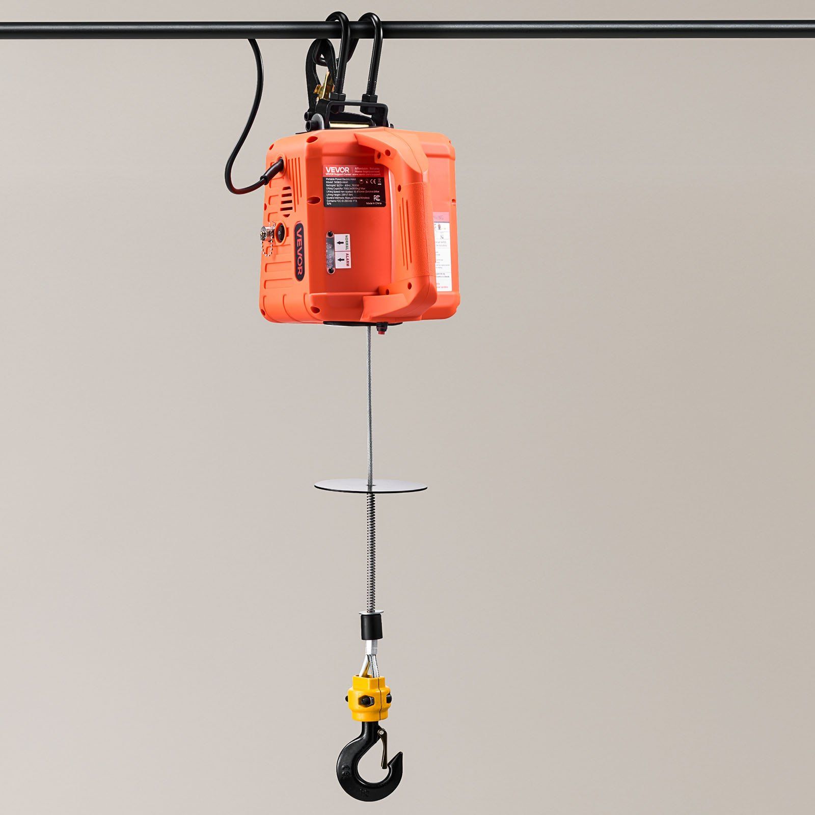 3-in-1 Electric Hoist Winch, 500 kg Capacity, 1500W Portable Electric Power Winch, 7.6 m Lifting Height, 5 m/min with Manual, Wired & Wireless Remote Control for Factory, Warehouss, Garage - Image 8