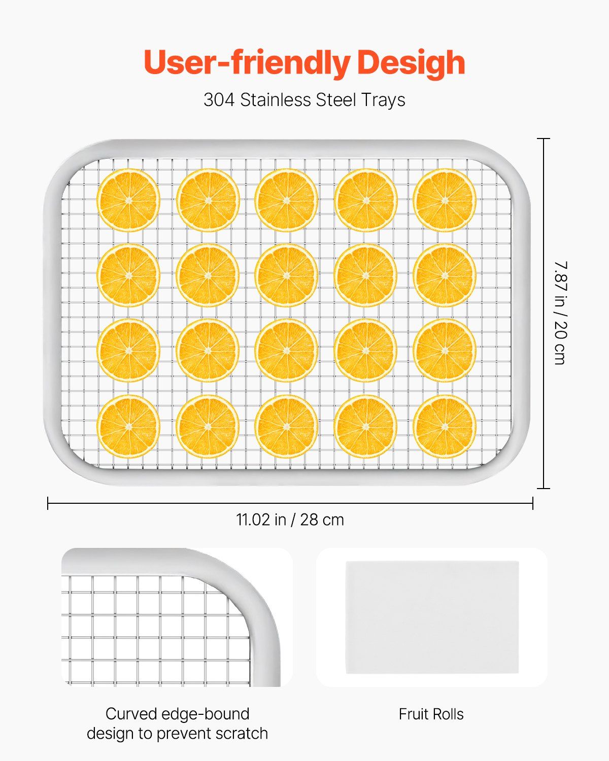 Food Dehydrator Machine, 6 Stainless Steel Trays, 400W Electric Food Dryer with Adjustable Temperature & 24-Hour Timer, Freeze Dryer for Jerky, Meat, Fruit, Vegetables, Herbs, Dog Treats - Image 3